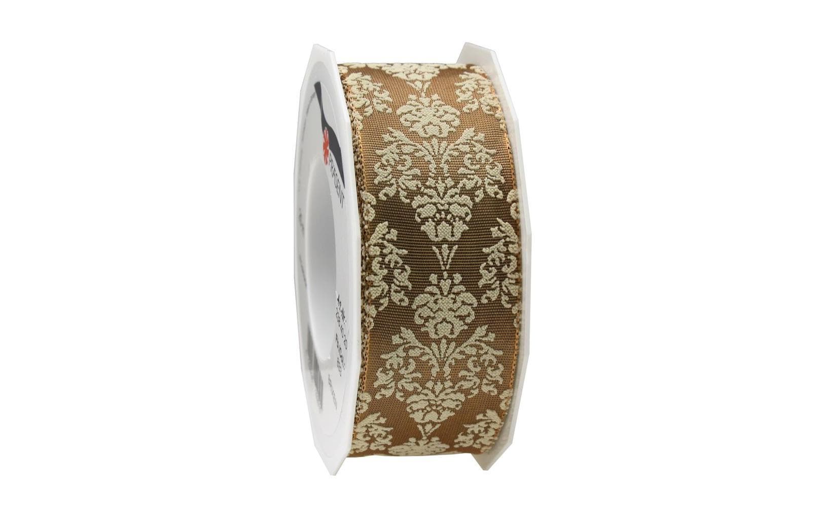 Pattberg Geschenkband Polyester Creme – 40 mm × 20 m – mit Draht – 12 Stk.