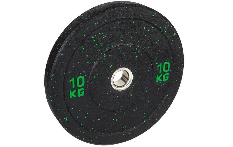 Fitcom Gewichtsscheibe 10 kg, Ø 45 cm – Grün, Gummi