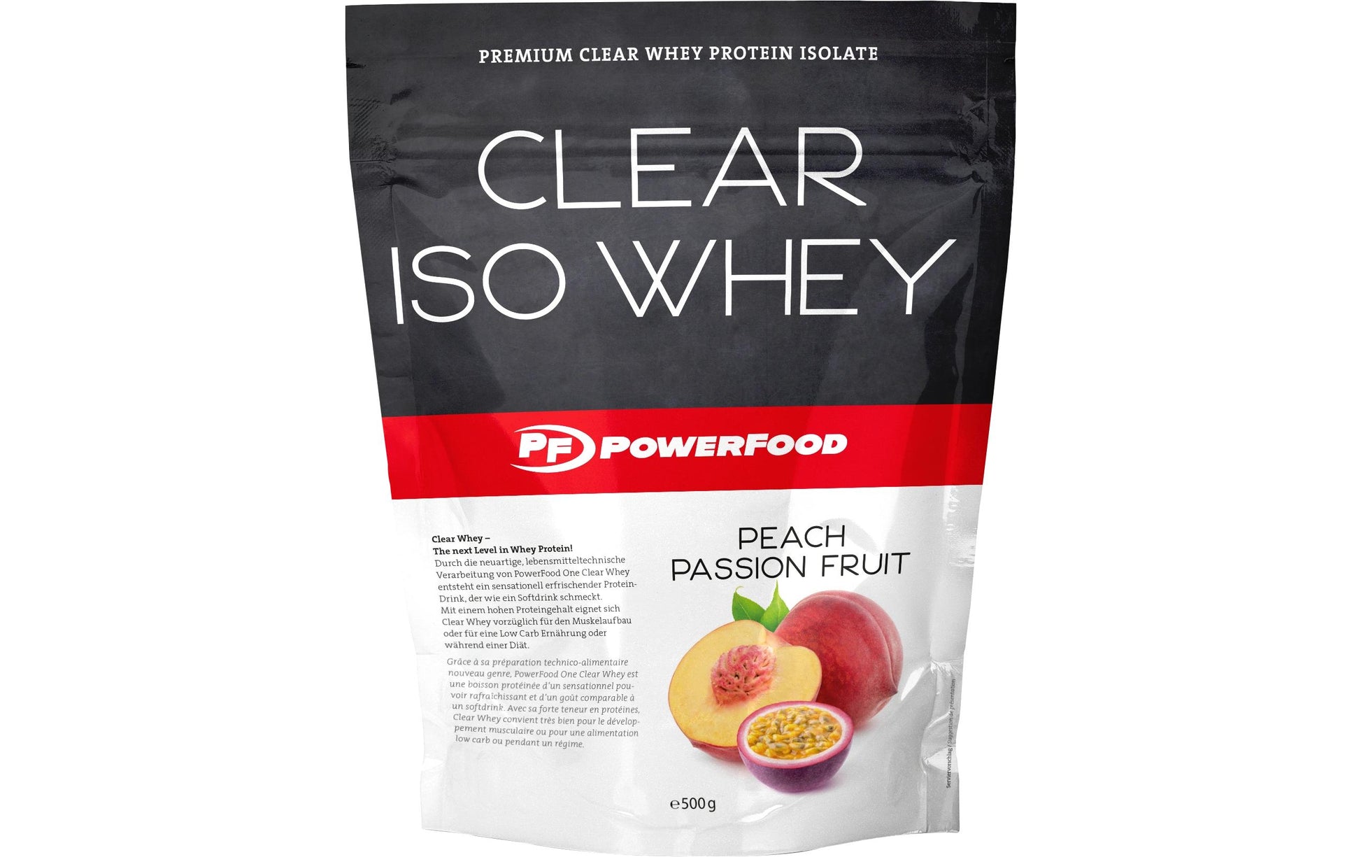 PowerFood Whey Protein Clear Iso Pfirsich Passionsfrucht