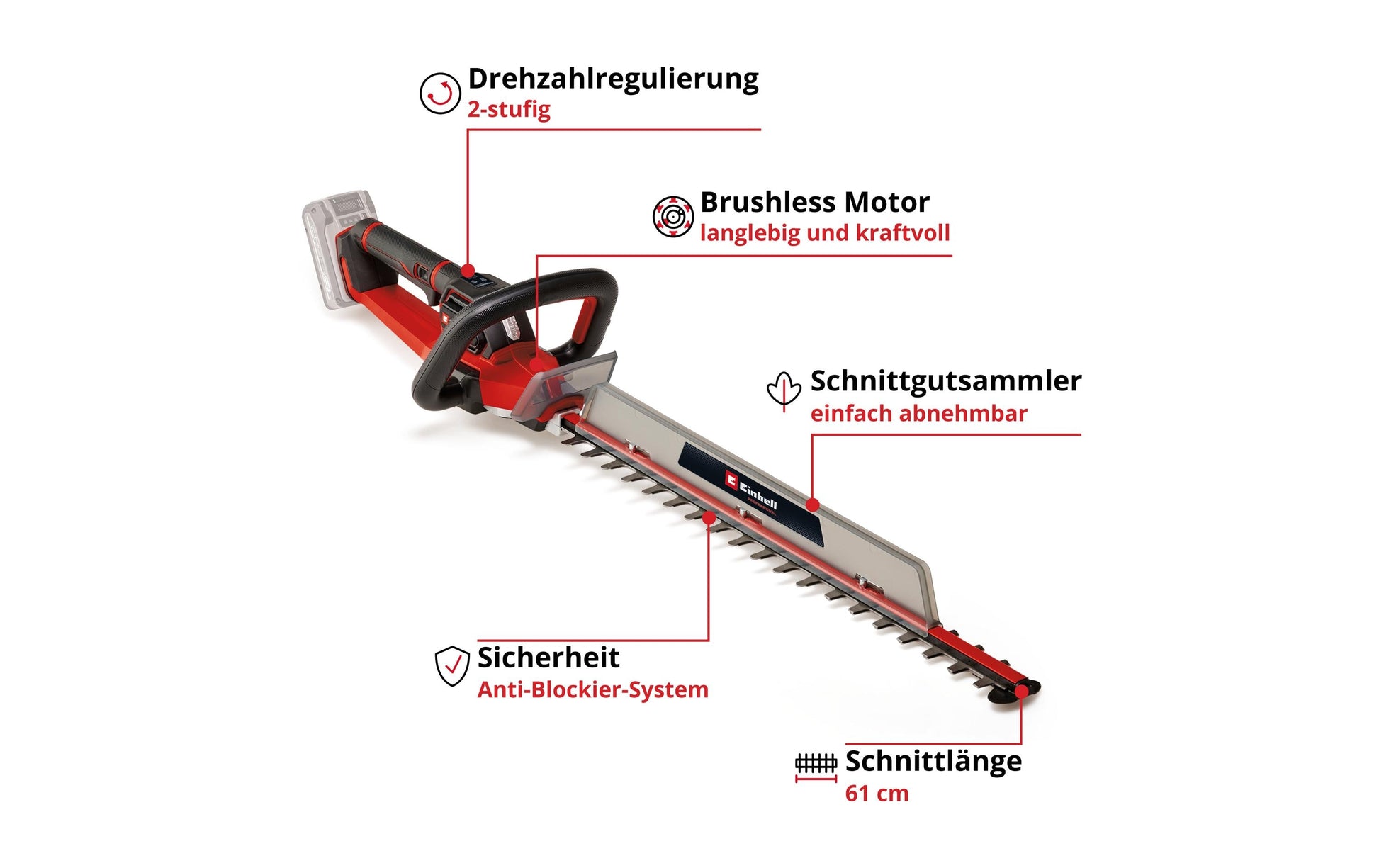 Einhell professional Einhell GP-CH 18/61 Li Akku-Heckenschere, bürstenlos – 18 V – Solo – Power X-Change
