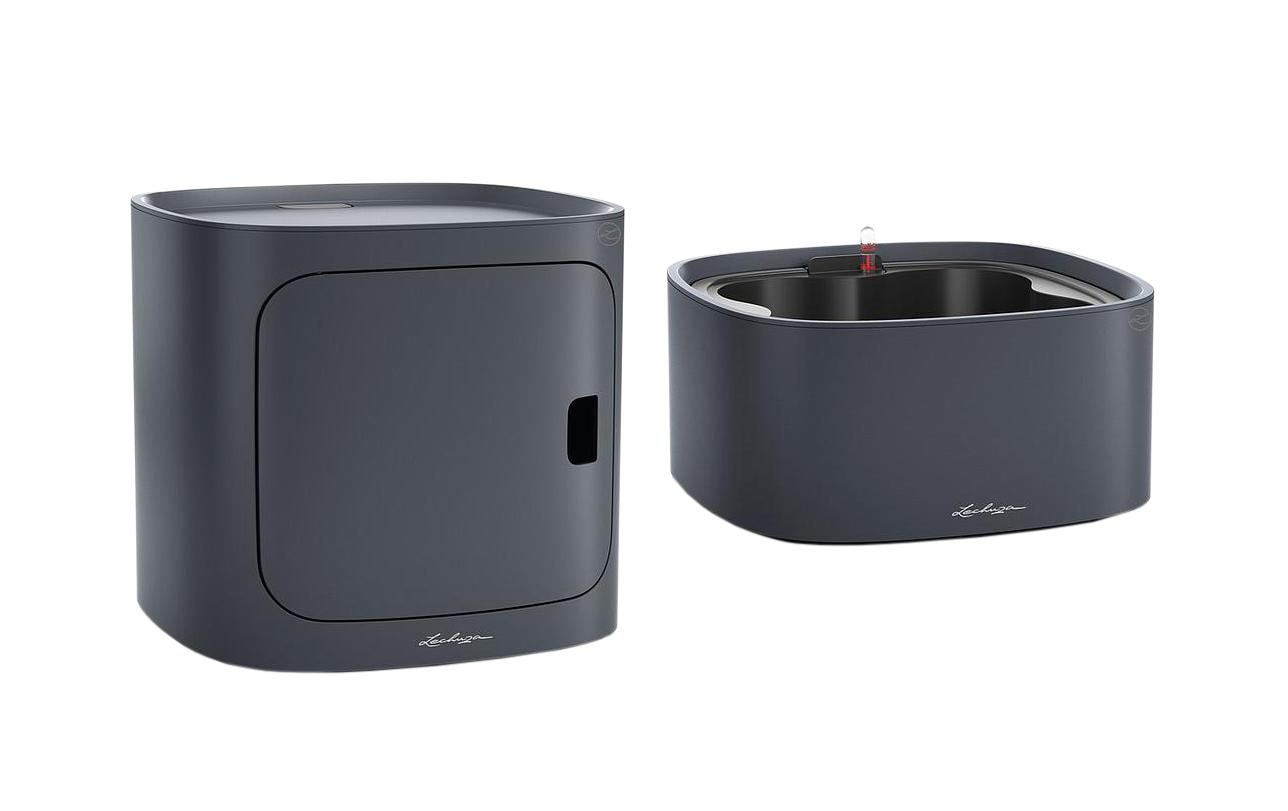 LECHUZA PILA Color Storage Aufbewahrungsbox 28,5 l – Kunststoff – Grau – mit automatischer Bewässerung
