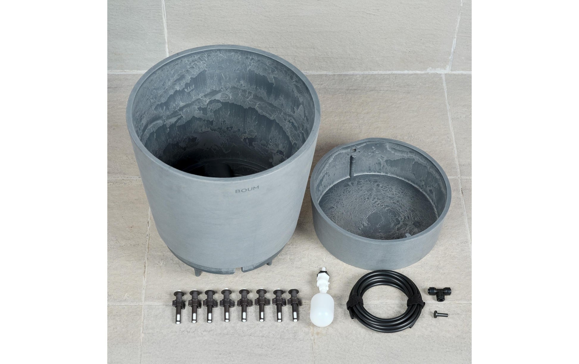 Boum Pflanztopf – 15 L – Kunststoff, Graubraun – Ø 32 × 36 cm