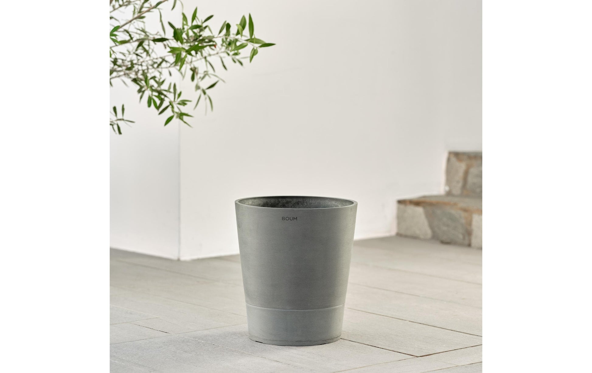 Boum Pflanztopf – 15 L – Kunststoff, Graubraun – Ø 32 × 36 cm