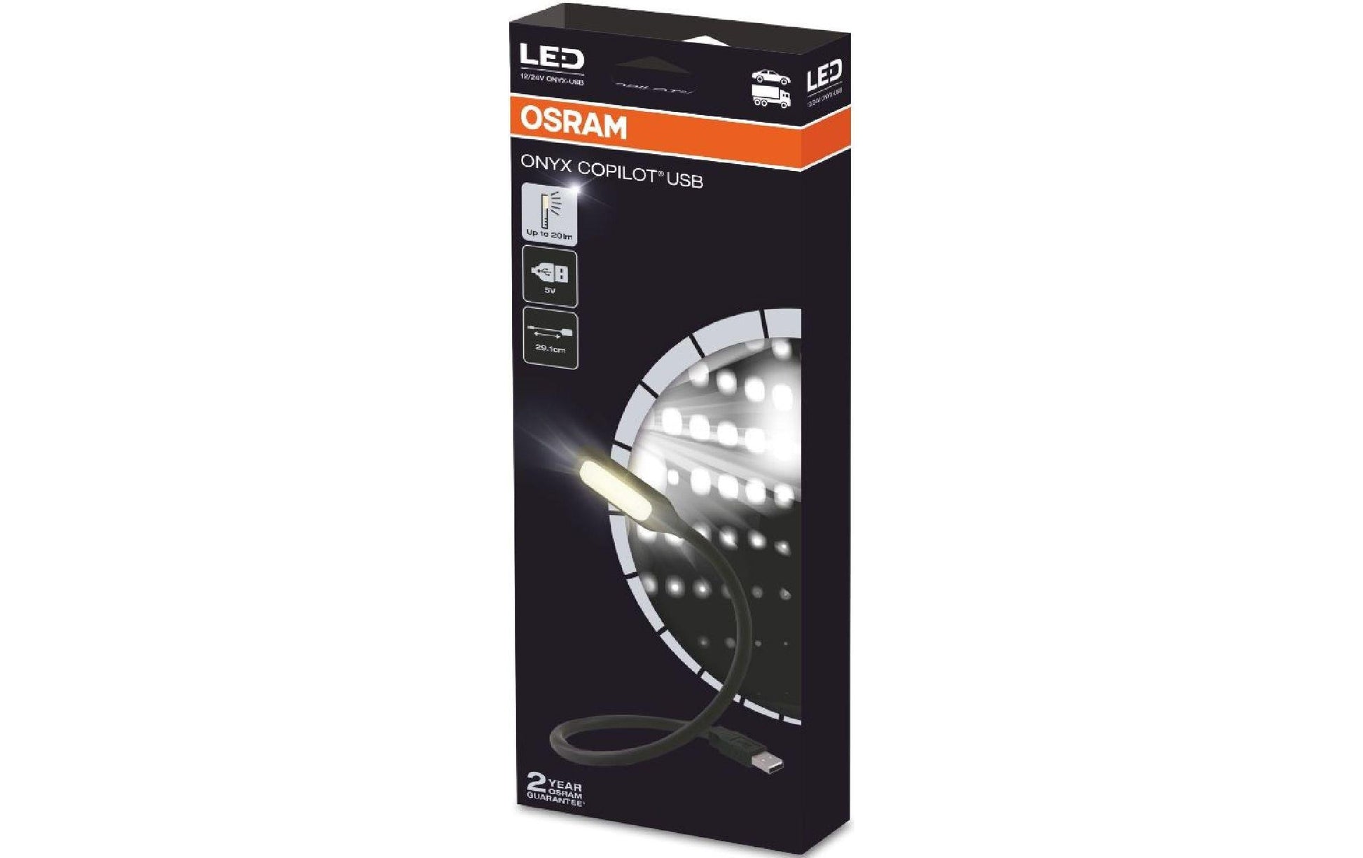 Osram LED-Strip ONYX COPILOT – 0,37 m, warmweiss, 12/24 V, USB