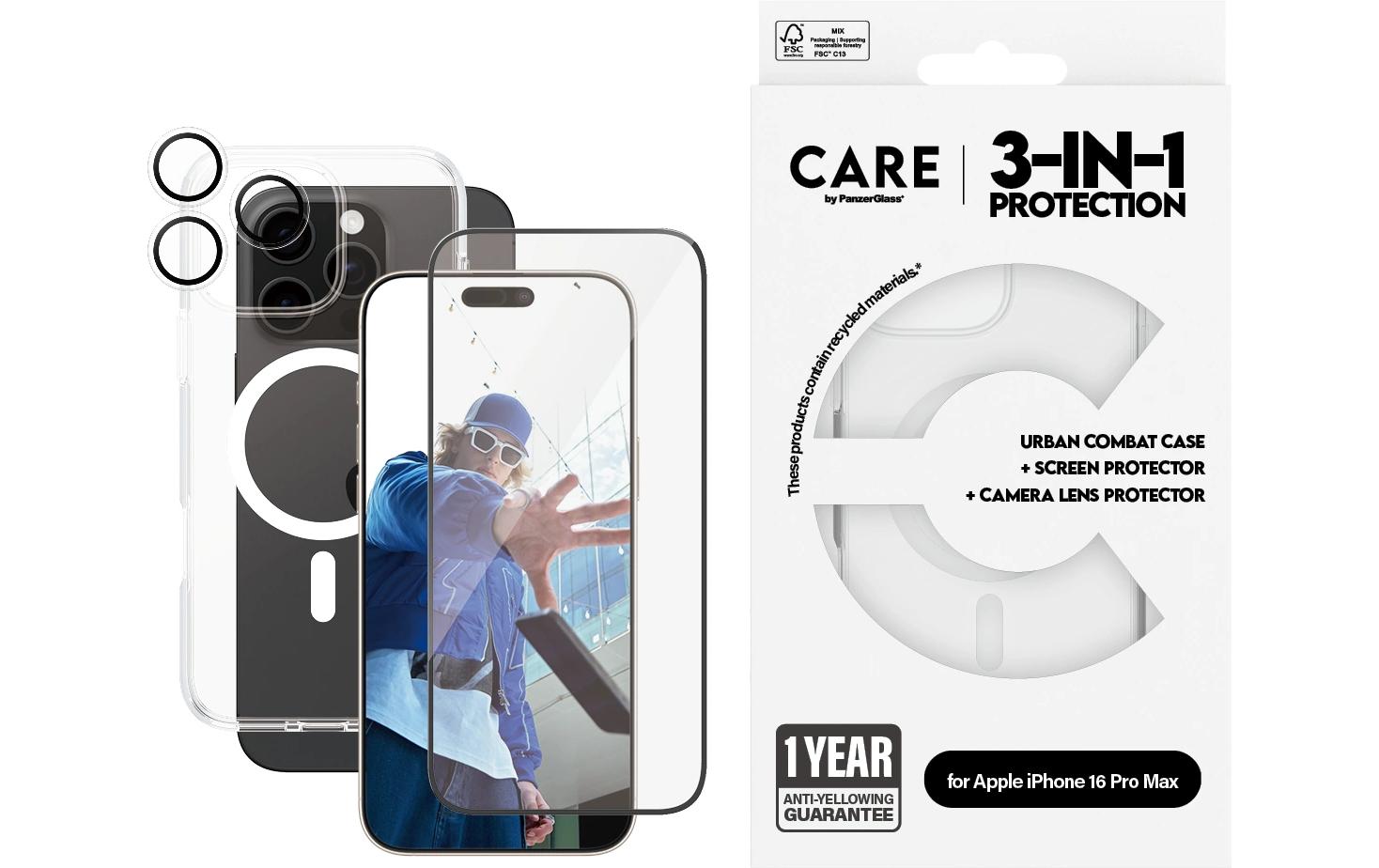 PanzerGlass Backcover Flagship 3-in-1 – für Apple iPhone 16 Pro Max