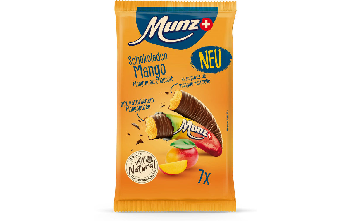 Munz Marshmallows – Mango, mit Schokoladenüberzug – 133 g