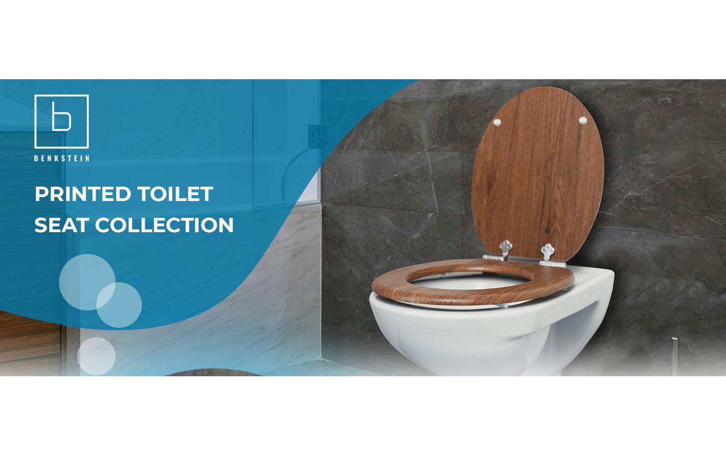 Benkstein WC-Sitz – MDF, dunkelbraun, für Scharniere 130–185 mm, 37,5 × 43,5 cm