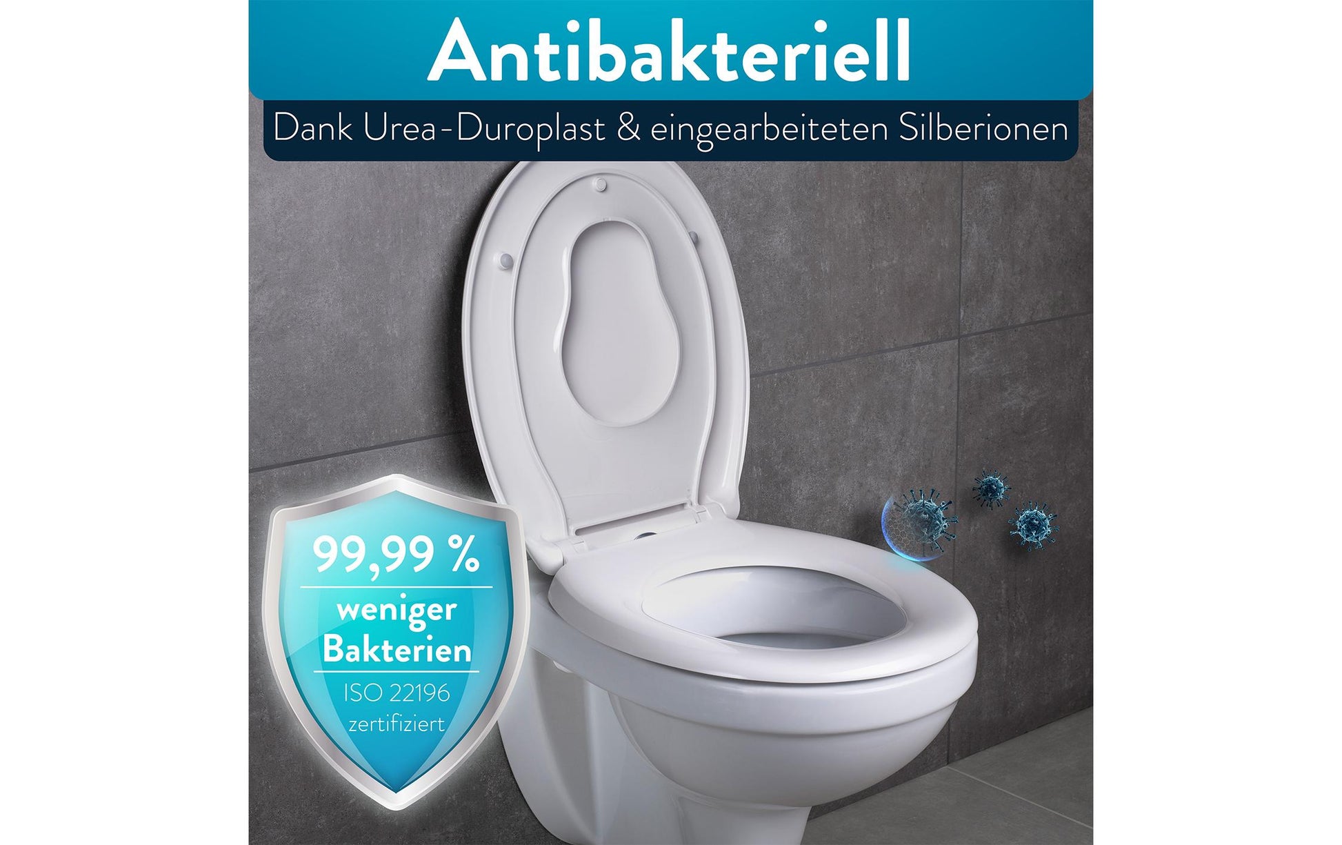 Benkstein WC-Sitz (Kinder) – Kunststoff, Edelstahl, Weiss, 37,6 × 45 cm