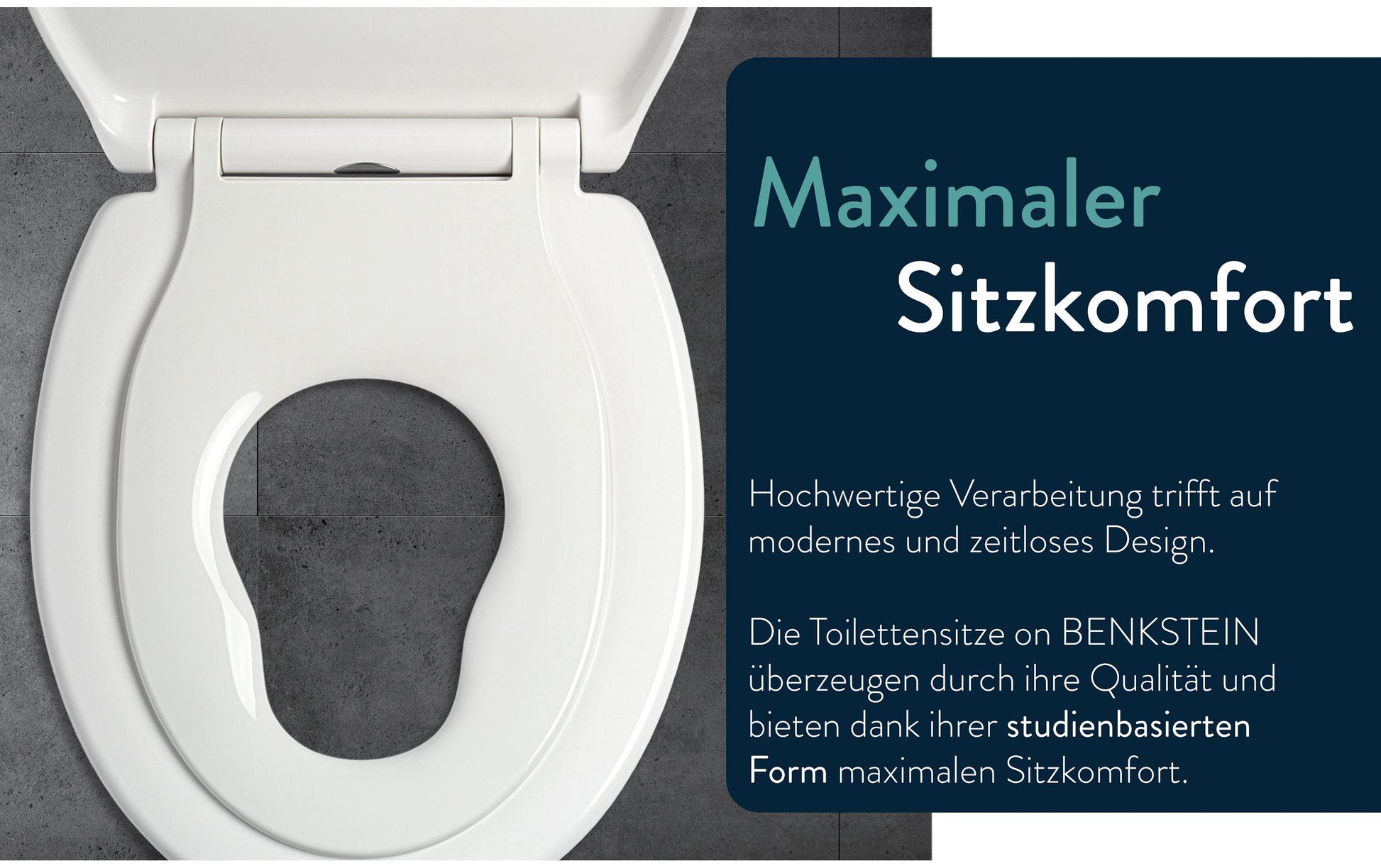 Benkstein WC-Sitz (Kinder) – Kunststoff, Edelstahl, Weiss, 37,6 × 45 cm