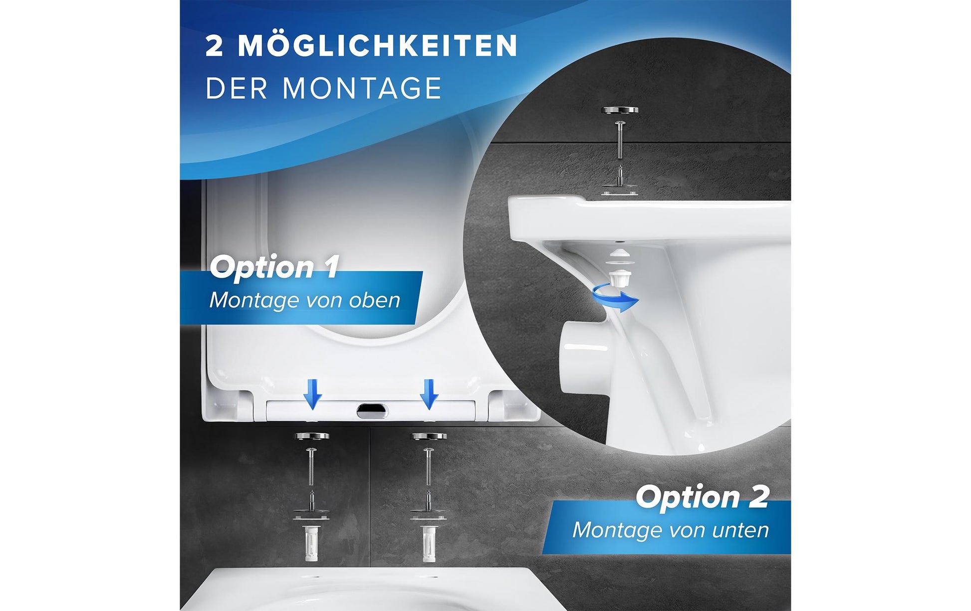 Benkstein D-Form – WC-Sitz – Kunststoff, Edelstahl, Weiss, 36 × 42,5 cm
