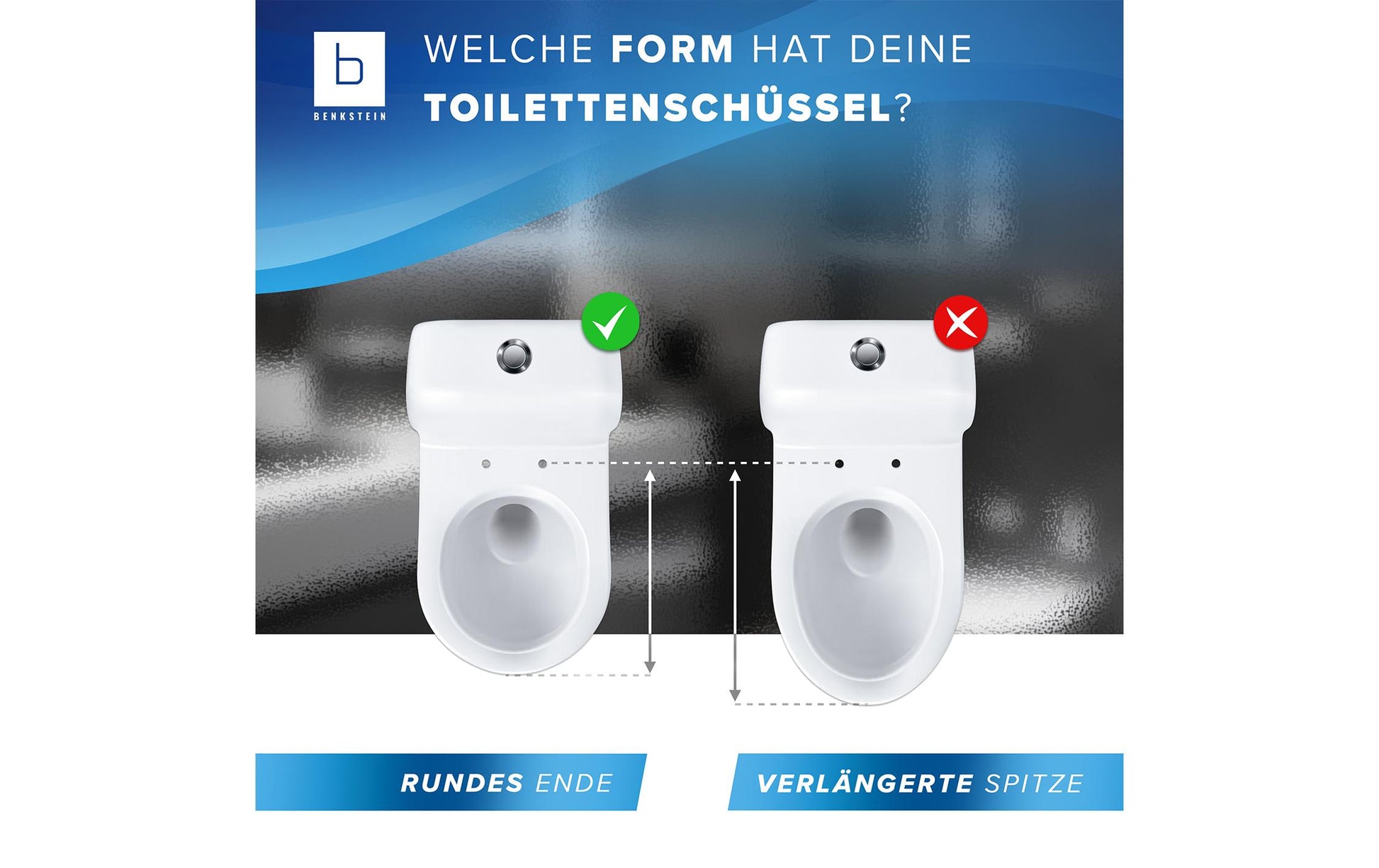 Benkstein D-Form – WC-Sitz – Kunststoff, Edelstahl, Weiss, 36 × 42,5 cm