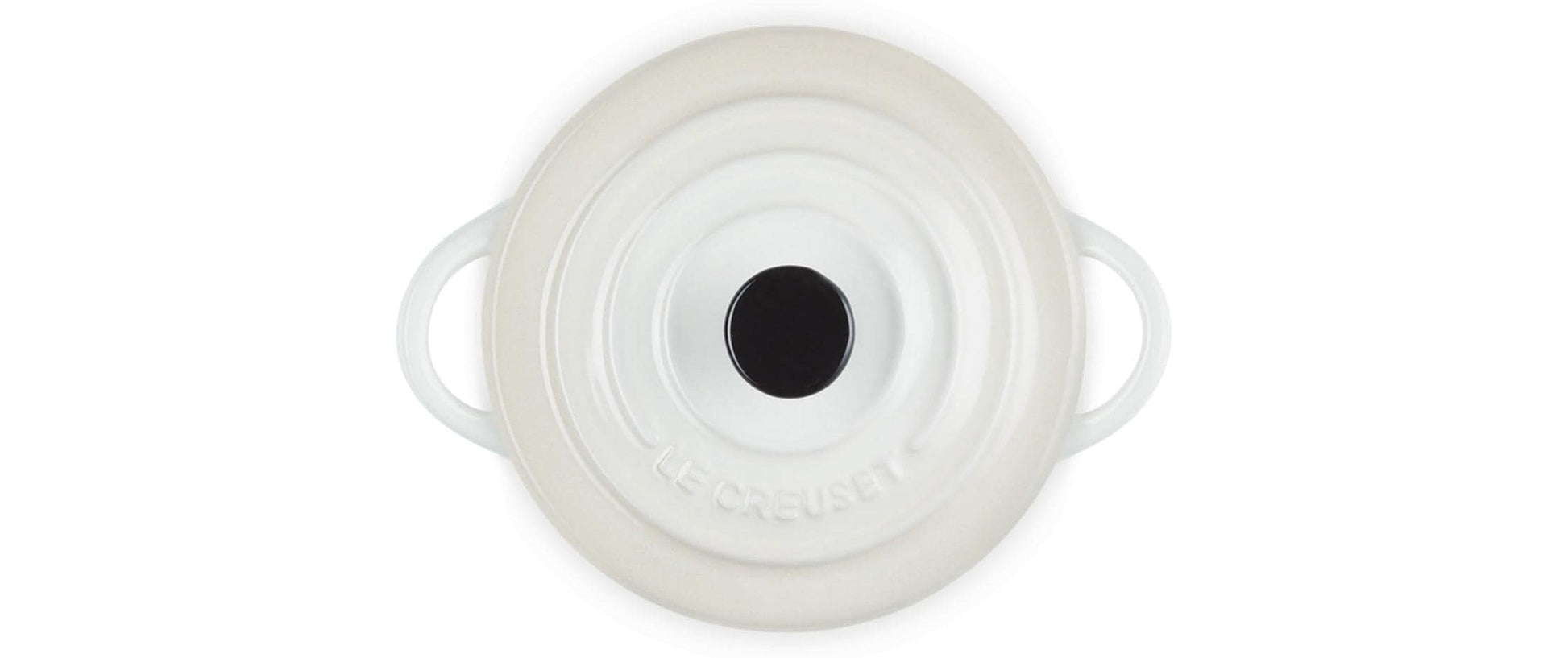 Le Creuset Mini-Kasserolle Petite Kasserolle – 250 ml, 13,8 × 4,4 × 8,1 cm, Steingut/Emaille, Weiss, mit Deckel