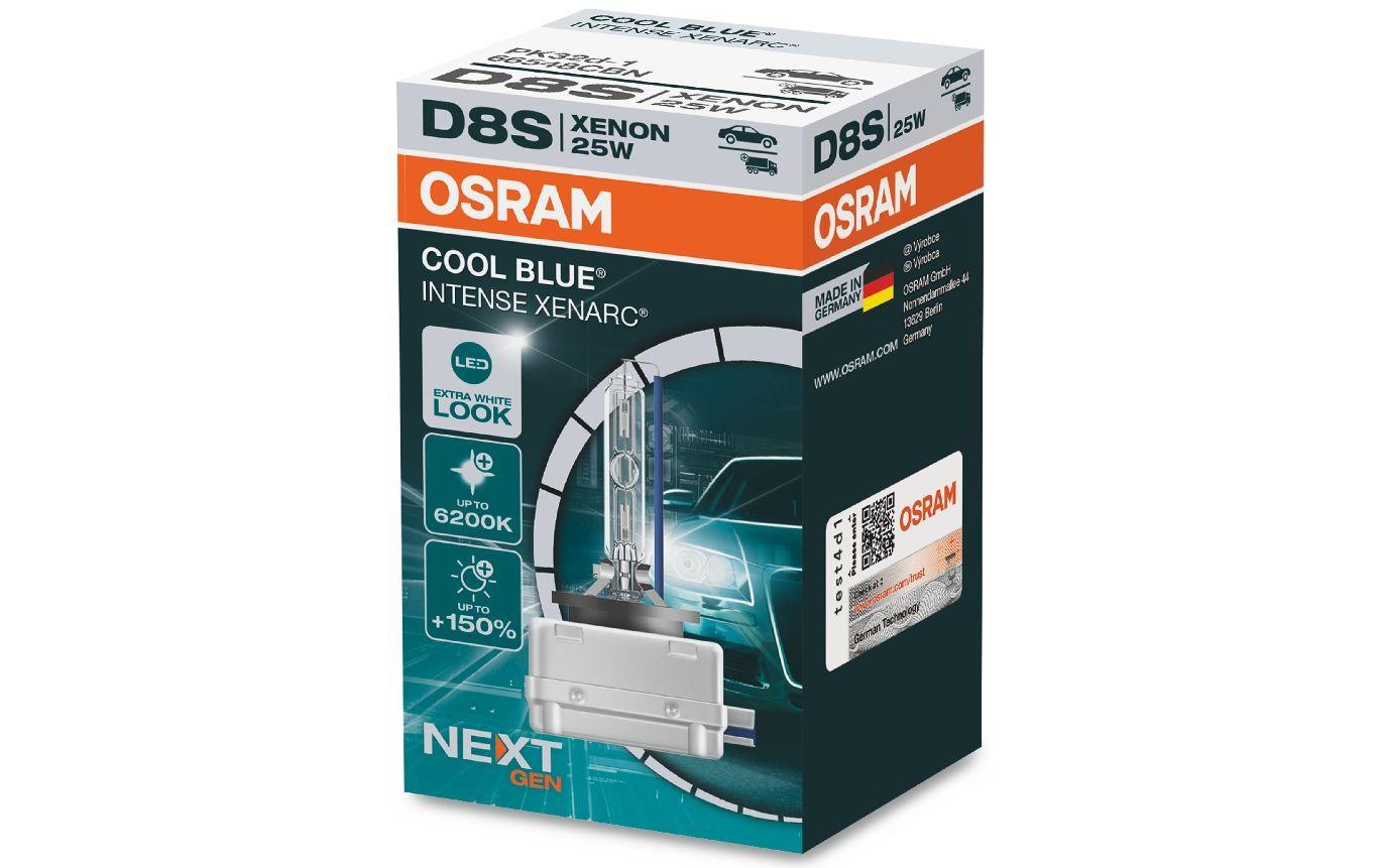 Osram Leuchtmittel D8S XENARC CBN – Xenon, 25 W, PK32d-1, 8,3 cm – Blau