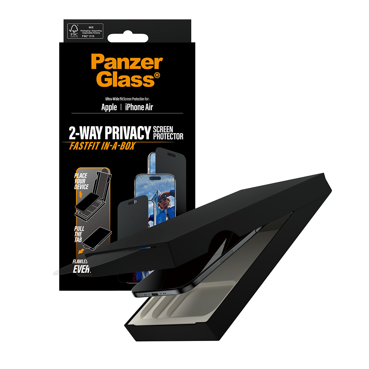 PanzerGlass Displayschutzfolie Privacy – für Apple iPhone Air – kratzfest
