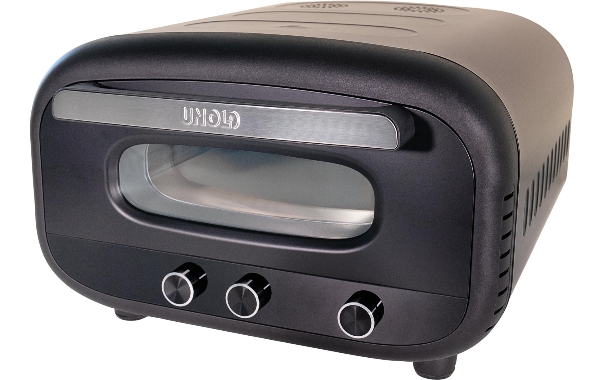 Unold Pizzaofen Don Alfredo 68805 – 1 Pizza, Ø 30 cm, 1700 W – schwarz/edelstahl