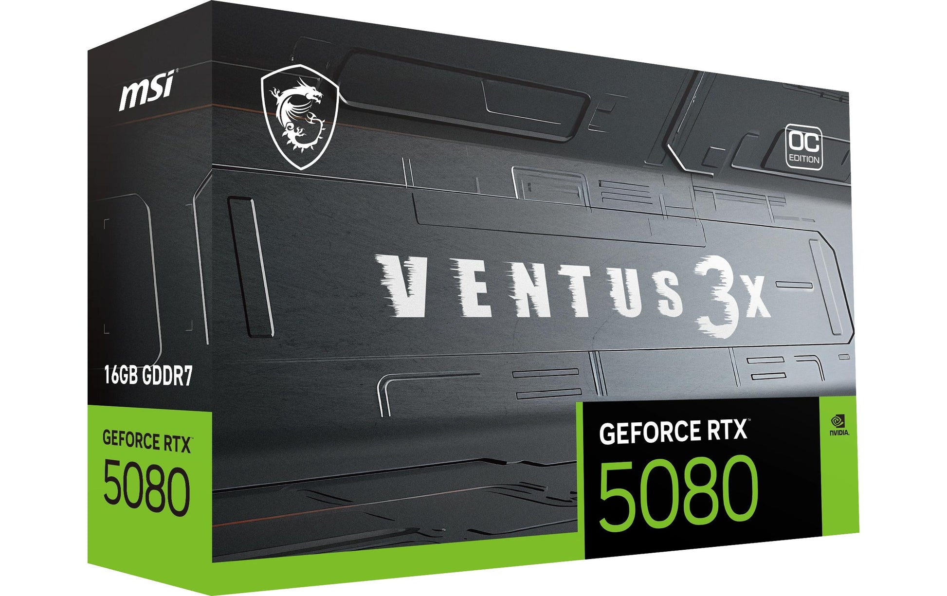 MSI RTX 5080 VENTUS 3X OC 16G – PCIe Grafikkarte – 3×DP, 1×HDMI, PCIe 5,0 x16, 360 W