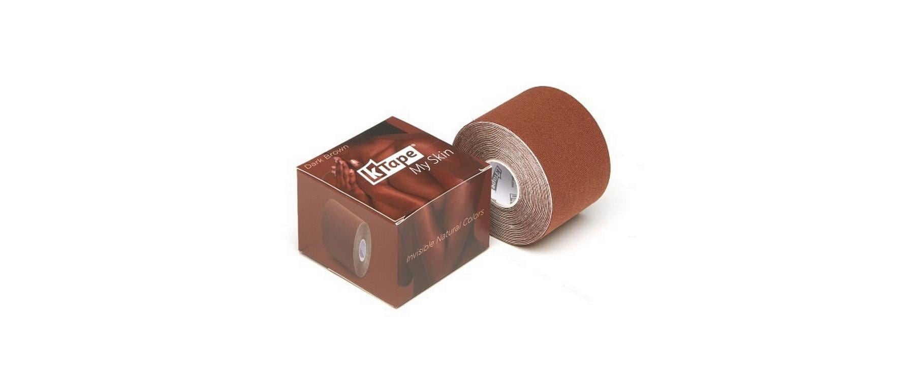 K-Tape My Skin Binde – 50 mm × 5 m, dunkelbraun, Baumwolle/Elastan, wasserabweisend