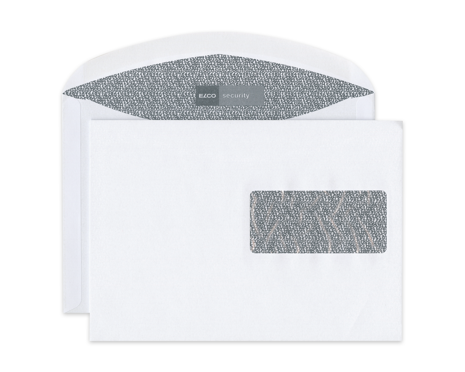 Elco C5 Couvert, Fenster Vorderseite rechts, Nassklebeverschluss, 100 g/m², mit Innendruck, weiss – 500 Stück