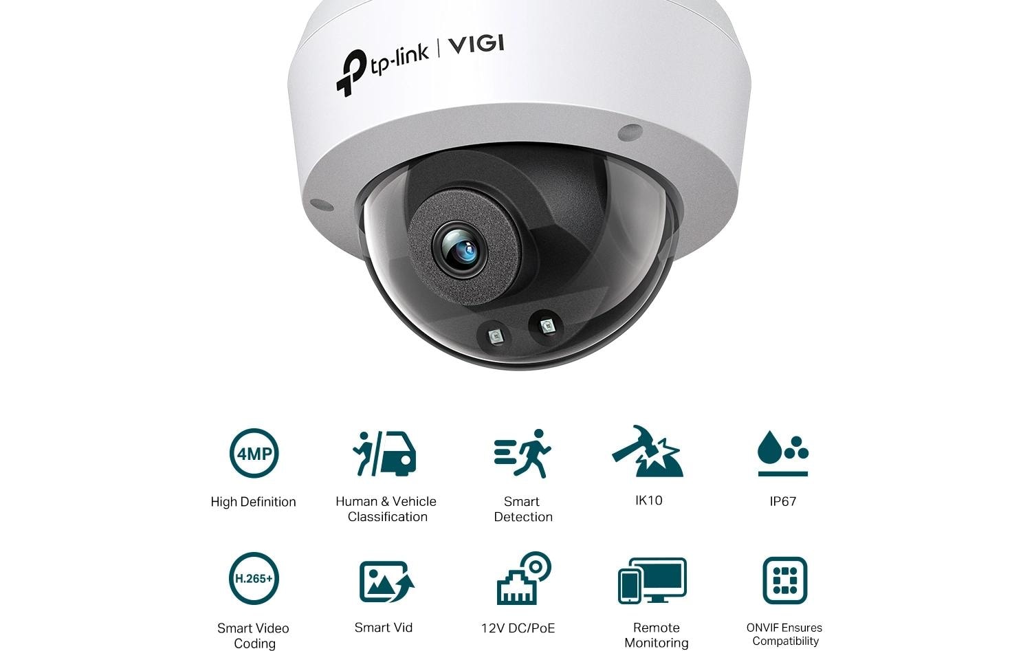 TP-Link Dome-Netzwerk-Kamera – 4 MP, 2,8 mm Festobjektiv