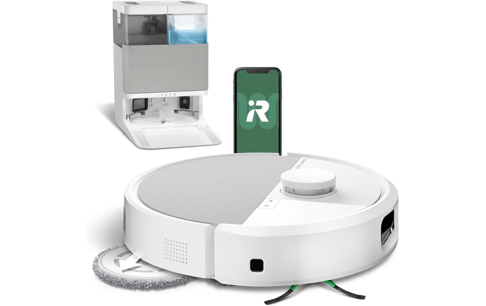 iRobot Roboterstaubsauger Roomba P505 Combo+AutoWash Dock – 0,3 l, Akkubetrieben, 3 Stufen, 35,7 × 35,1 × 10,6 cm