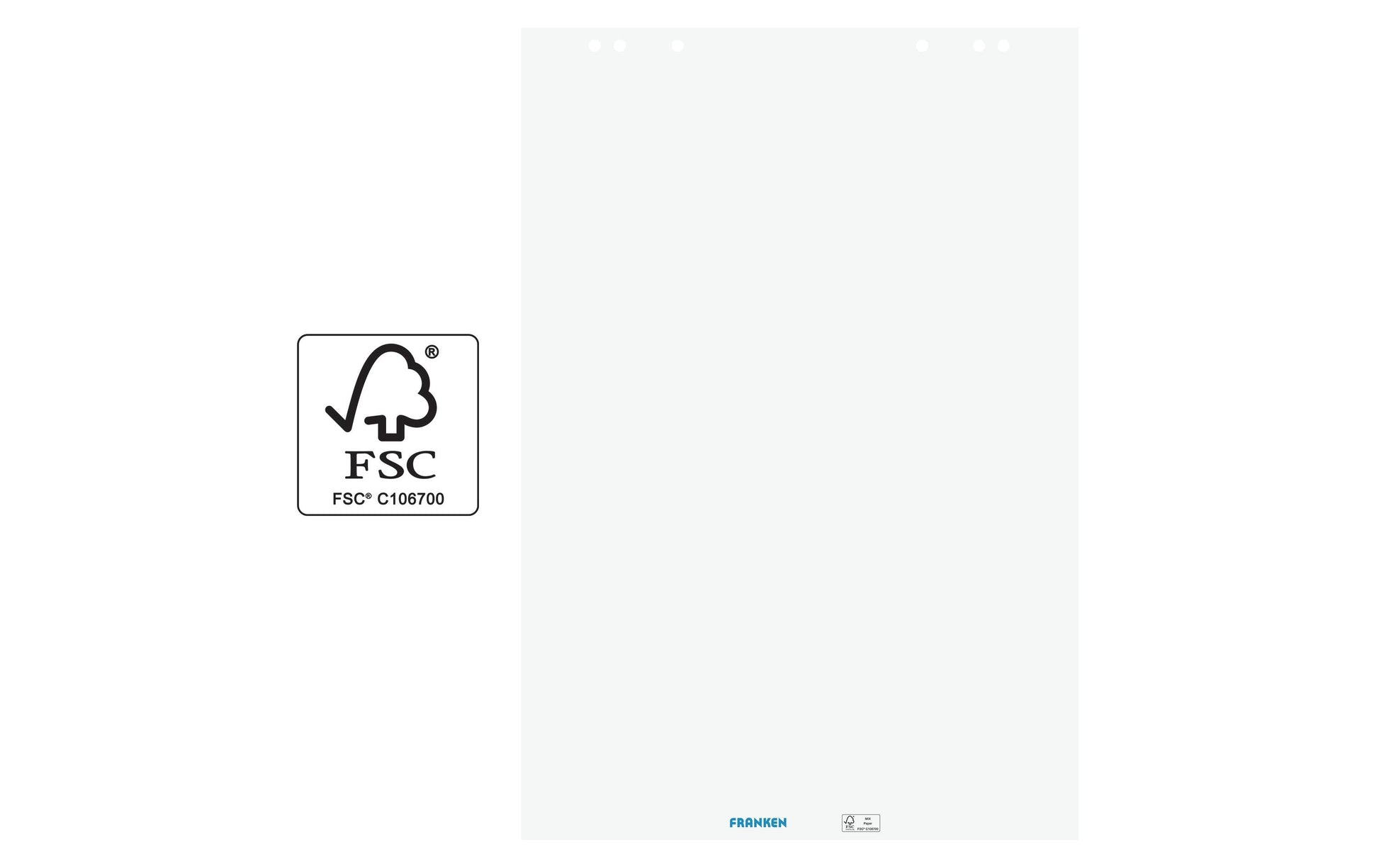 Franken F2120 Flipchartblock Blanko – 68 × 98 cm, 5er Pack, 80 g/m²