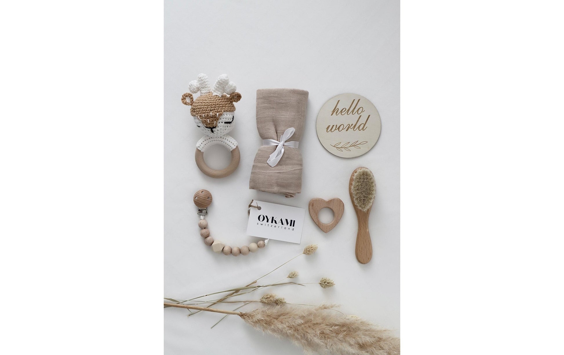 Oykami – Geschenkbox – Holz, Baumwolle – Beige