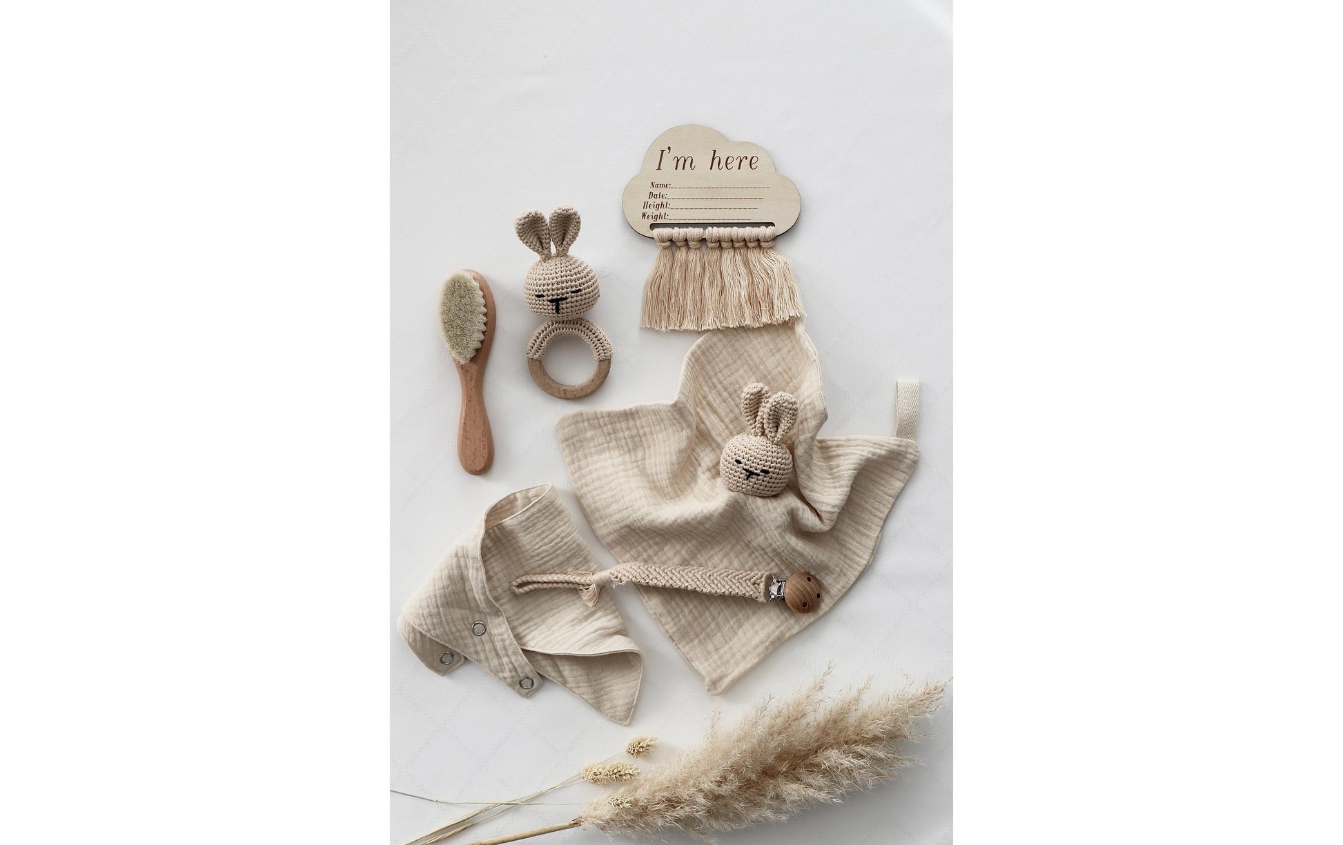 Oykami Geschenkbox Salzburg – Hase, Beissring – Holz, Baumwolle – ab 0 Jahren – beige