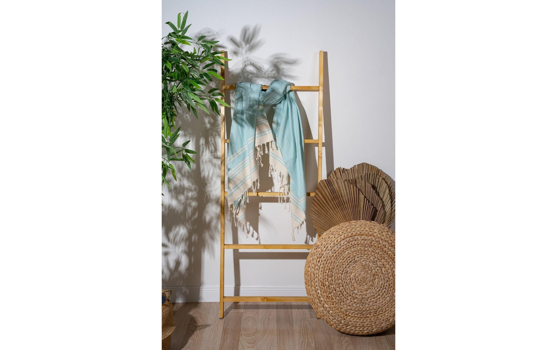 Foutastic Badetuch New Diamond – 90×170 cm, 60% Baumwolle/40% Polyester, Beige, Türkis