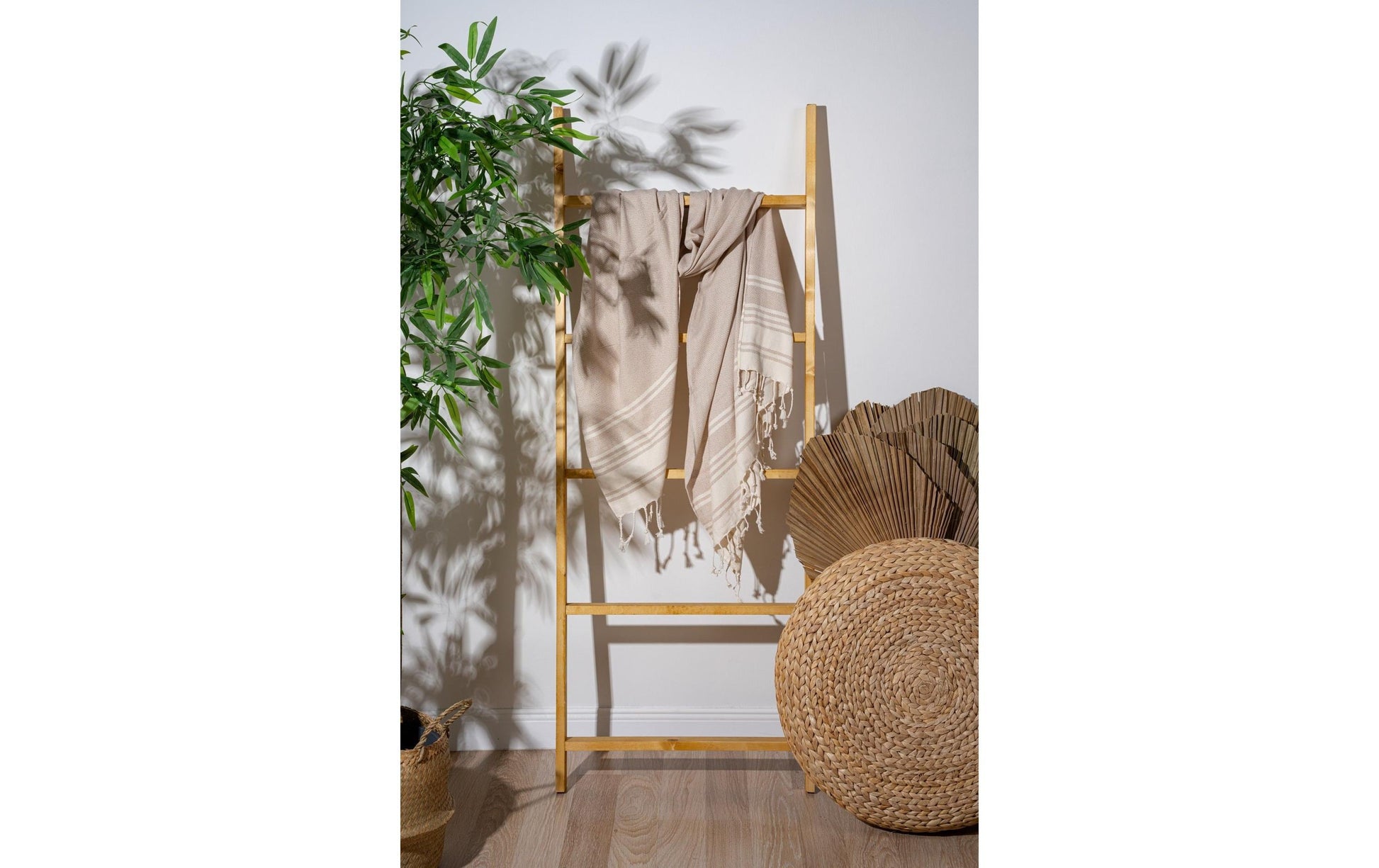 Foutastic Strandtuch New Diamond – 90 × 170 cm, Beige, 60% Baumwolle/40% Polyester