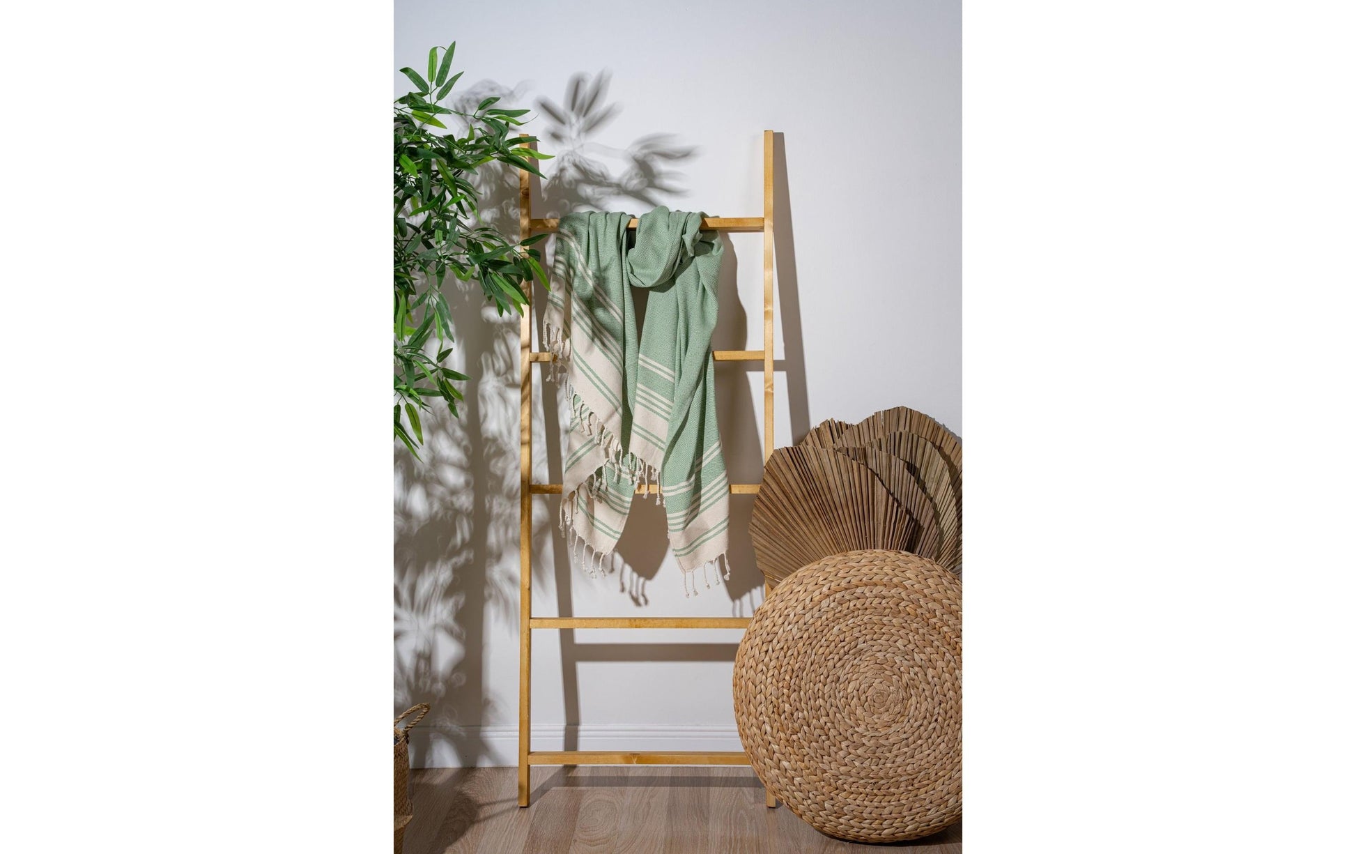 Foutastic Strandtuch New Diamond Apple – 90 × 170 cm, Beige/Mint, 60% Baumwolle/40% Polyester