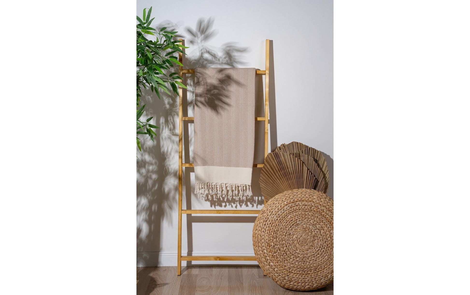 Foutastic Strandtuch Baliksirti – 90 × 180 cm, Beige, 90% Baumwolle/10% Polyester