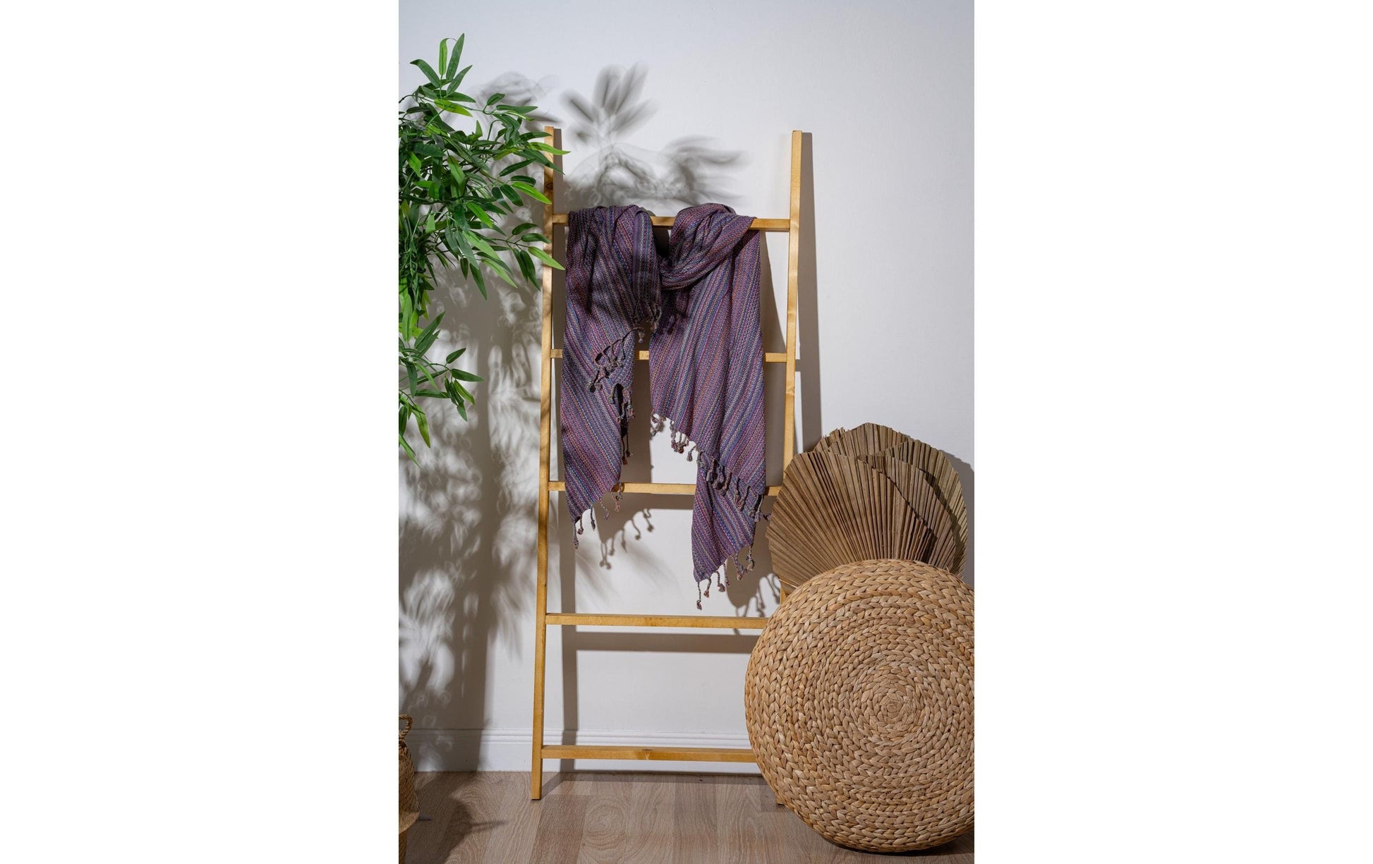Foutastic Strandtuch Otantik – 90 × 175 cm, Lila, 60% Baumwolle/40% Polyester