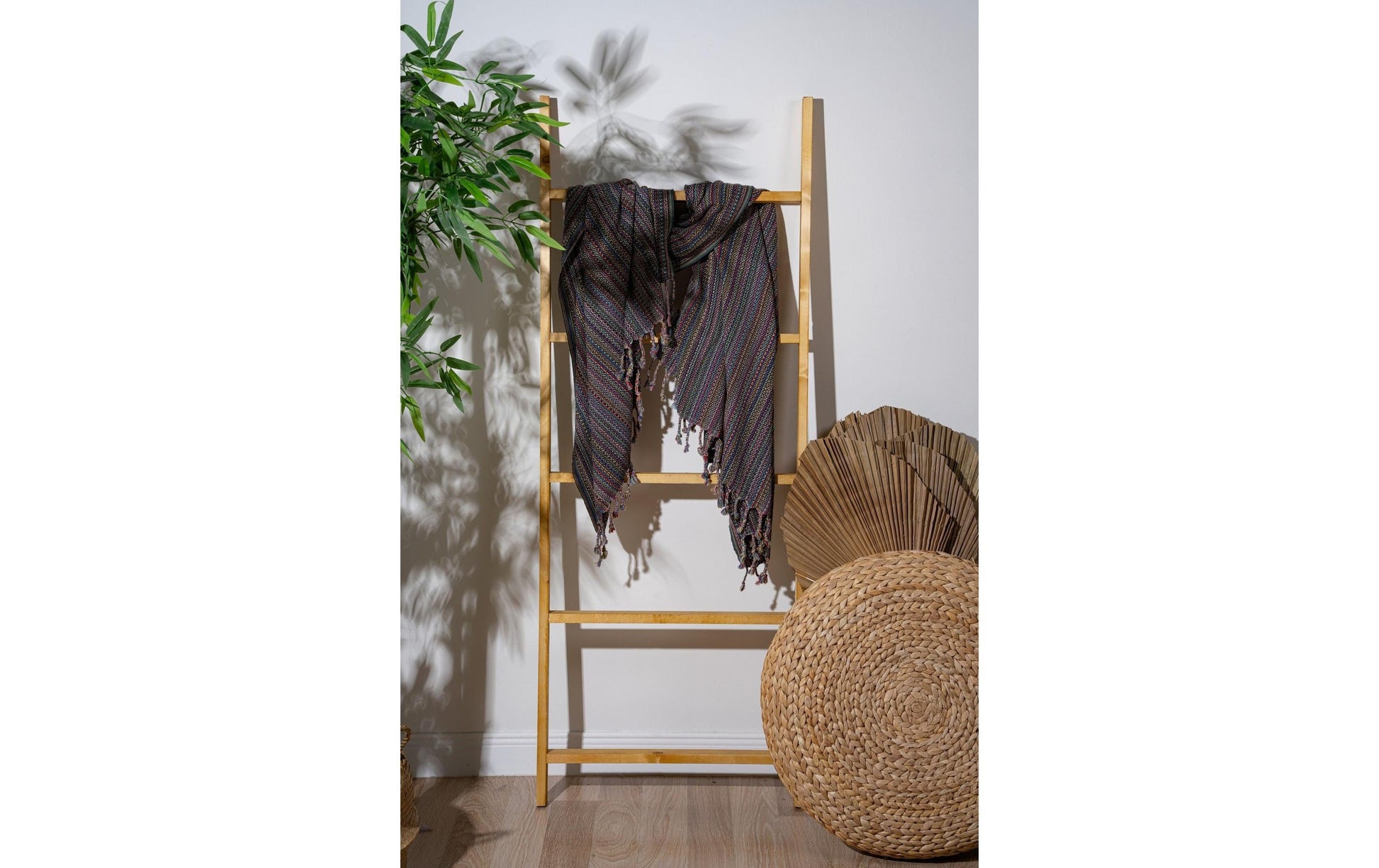 Foutastic Strandtuch Otantik – 90 × 175 cm, Schwarz, 60% Baumwolle/40% Polyester