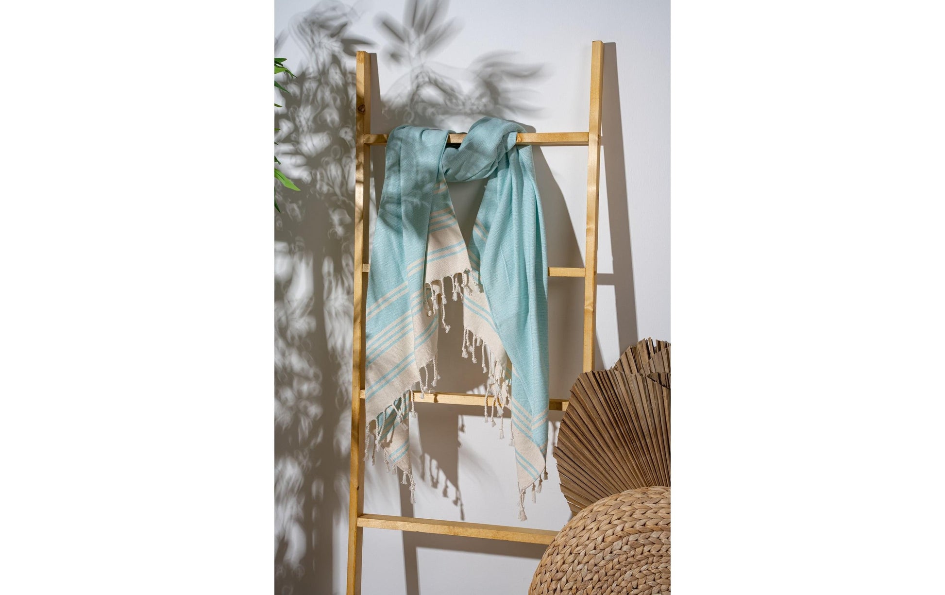 Foutastic Badetuch New Diamond – 90×170 cm, 60% Baumwolle/40% Polyester, Beige, Türkis