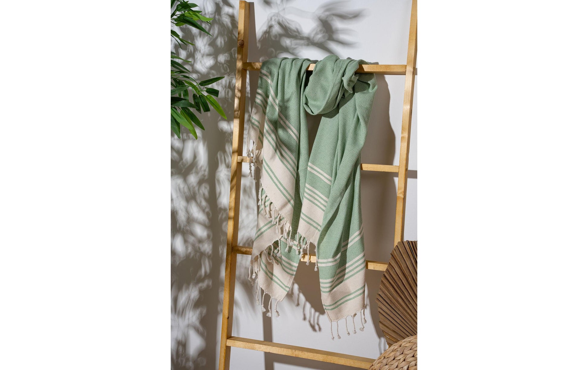Foutastic Strandtuch New Diamond Apple – 90 × 170 cm, Beige/Mint, 60% Baumwolle/40% Polyester