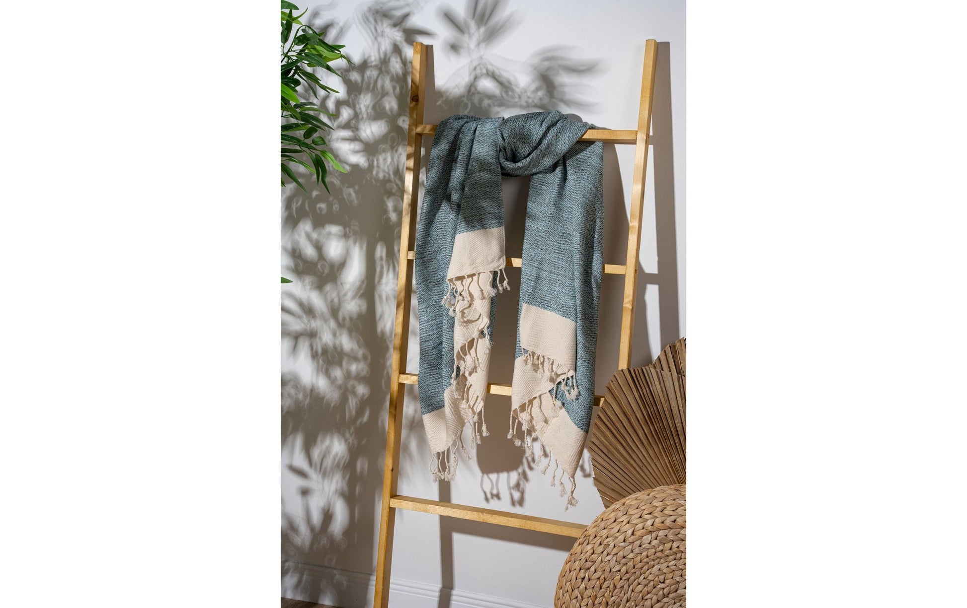 Foutastic Strandtuch Baliksirti – 90 × 180 cm, Beige/Mint, 90% Baumwolle/10% Polyester