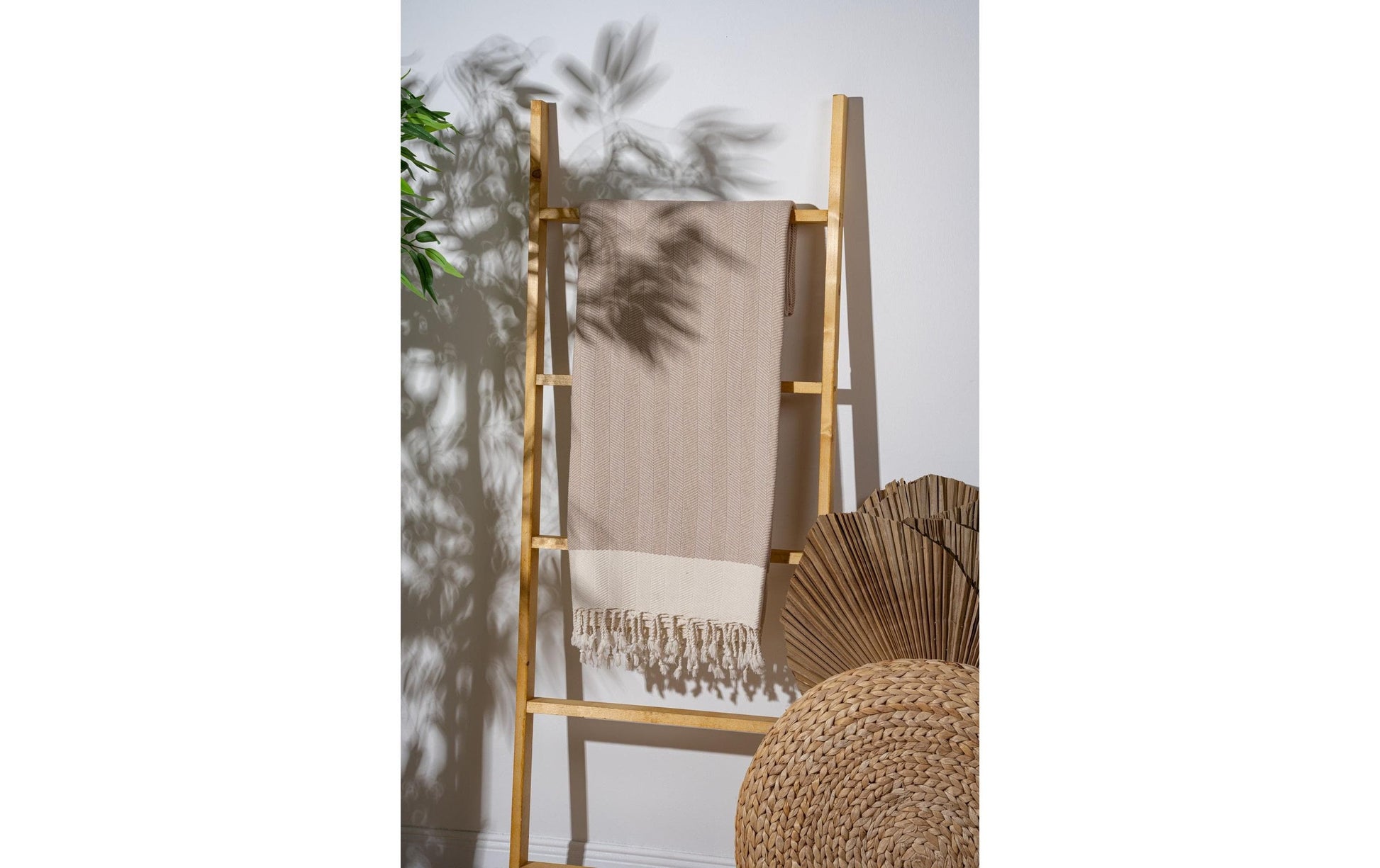Foutastic Strandtuch Baliksirti – 90 × 180 cm, Beige, 90% Baumwolle/10% Polyester