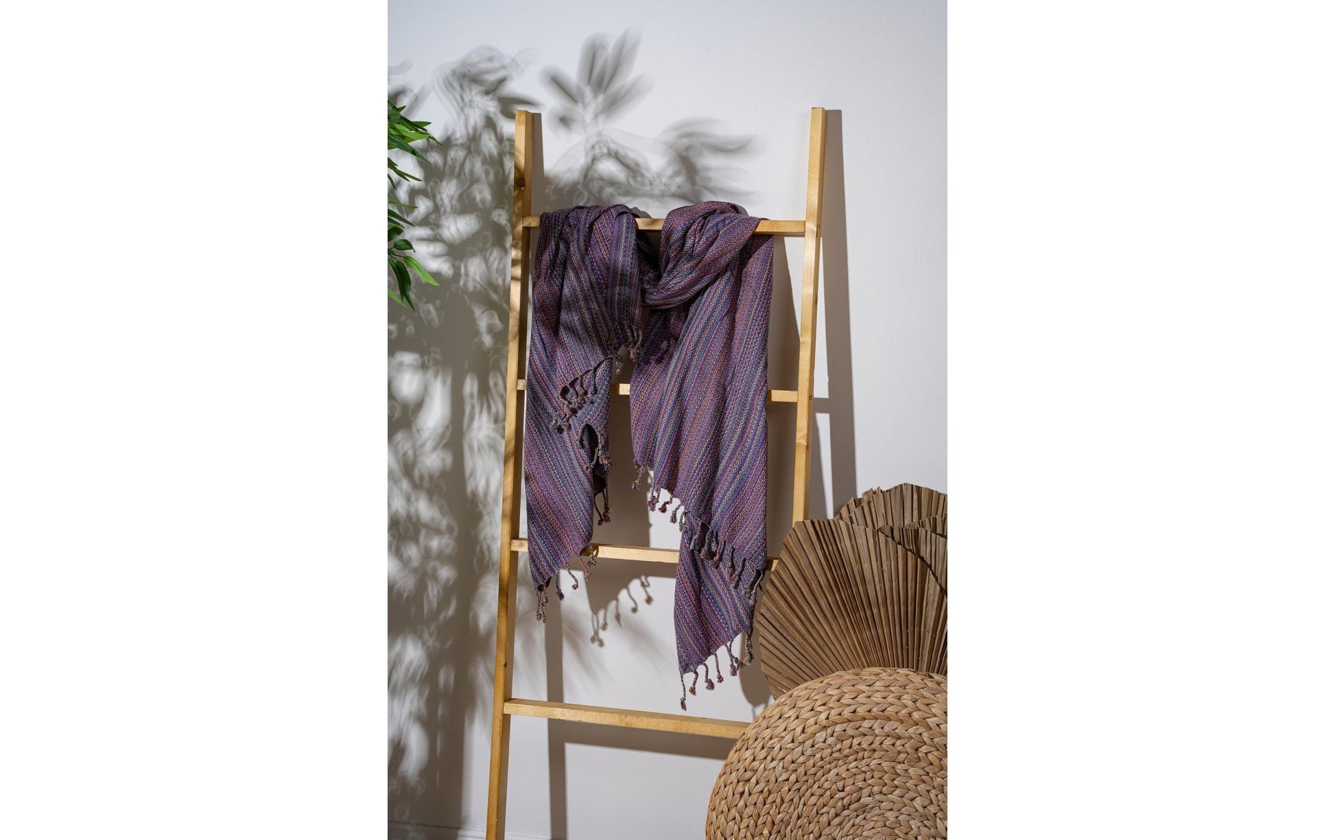Foutastic Strandtuch Otantik – 90 × 175 cm, Lila, 60% Baumwolle/40% Polyester