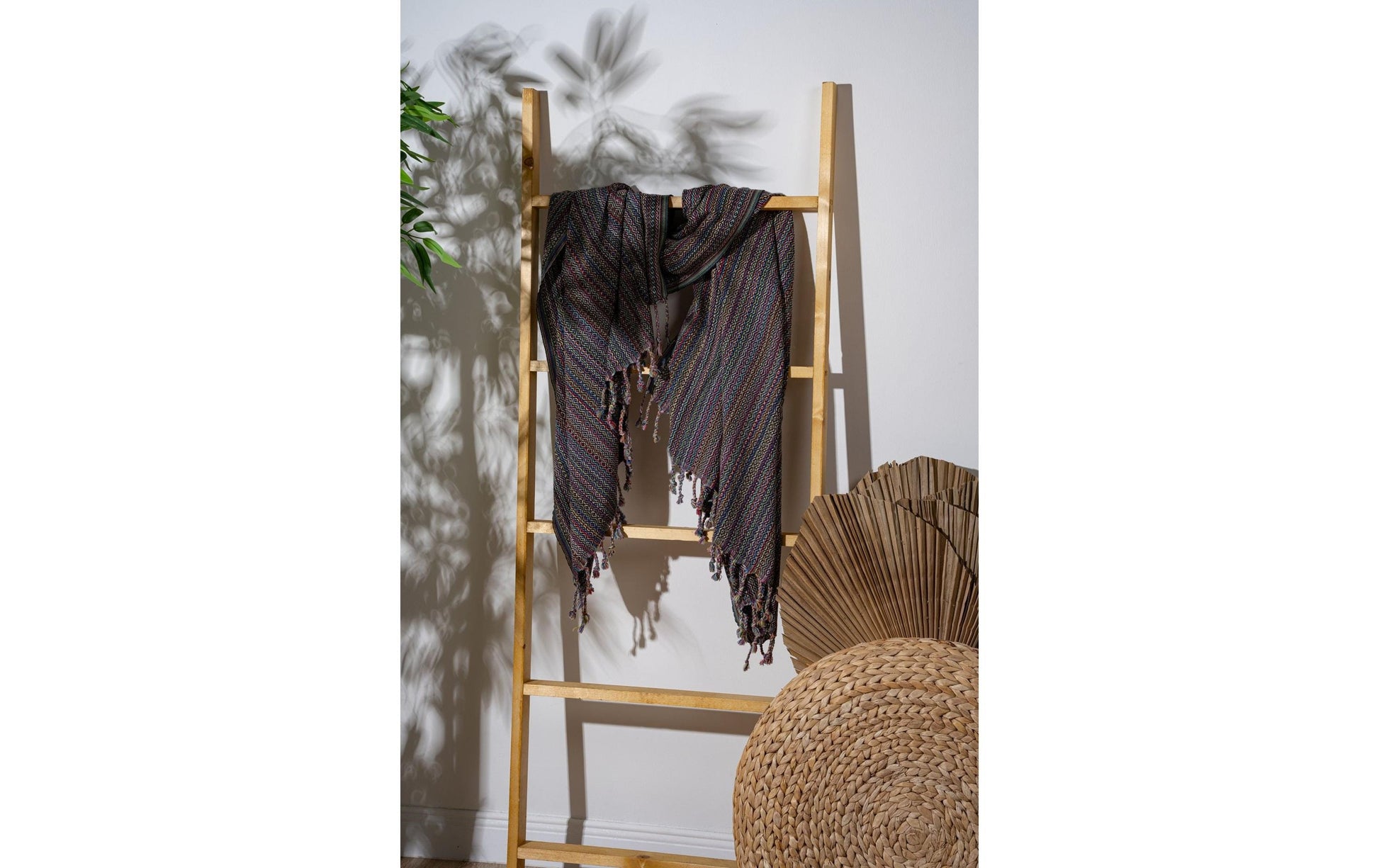 Foutastic Strandtuch Otantik – 90 × 175 cm, Schwarz, 60% Baumwolle/40% Polyester