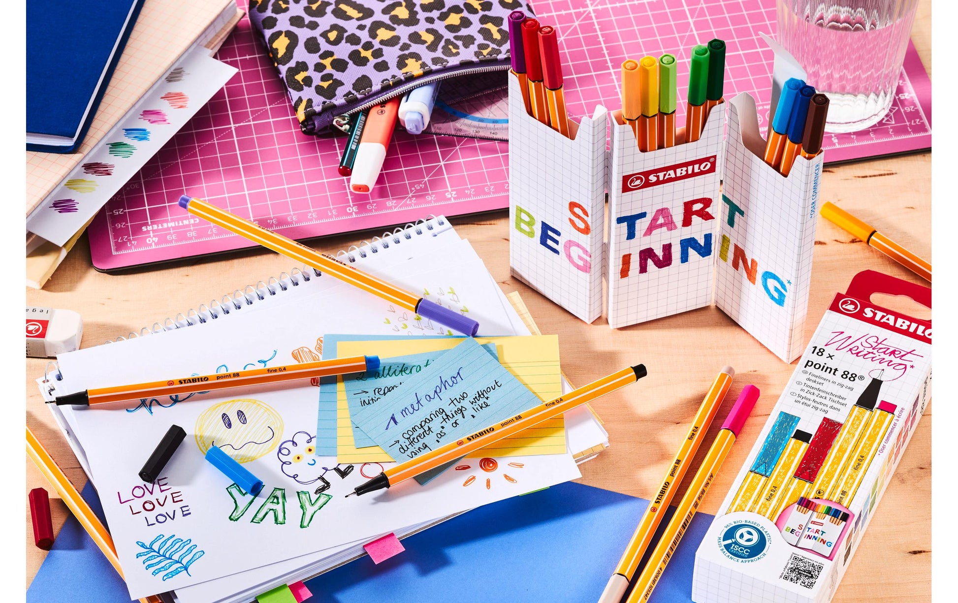 STABILO point 88 Fineliner Zick-Zack Etui – 18 Stk., 0,4 mm, sortiert