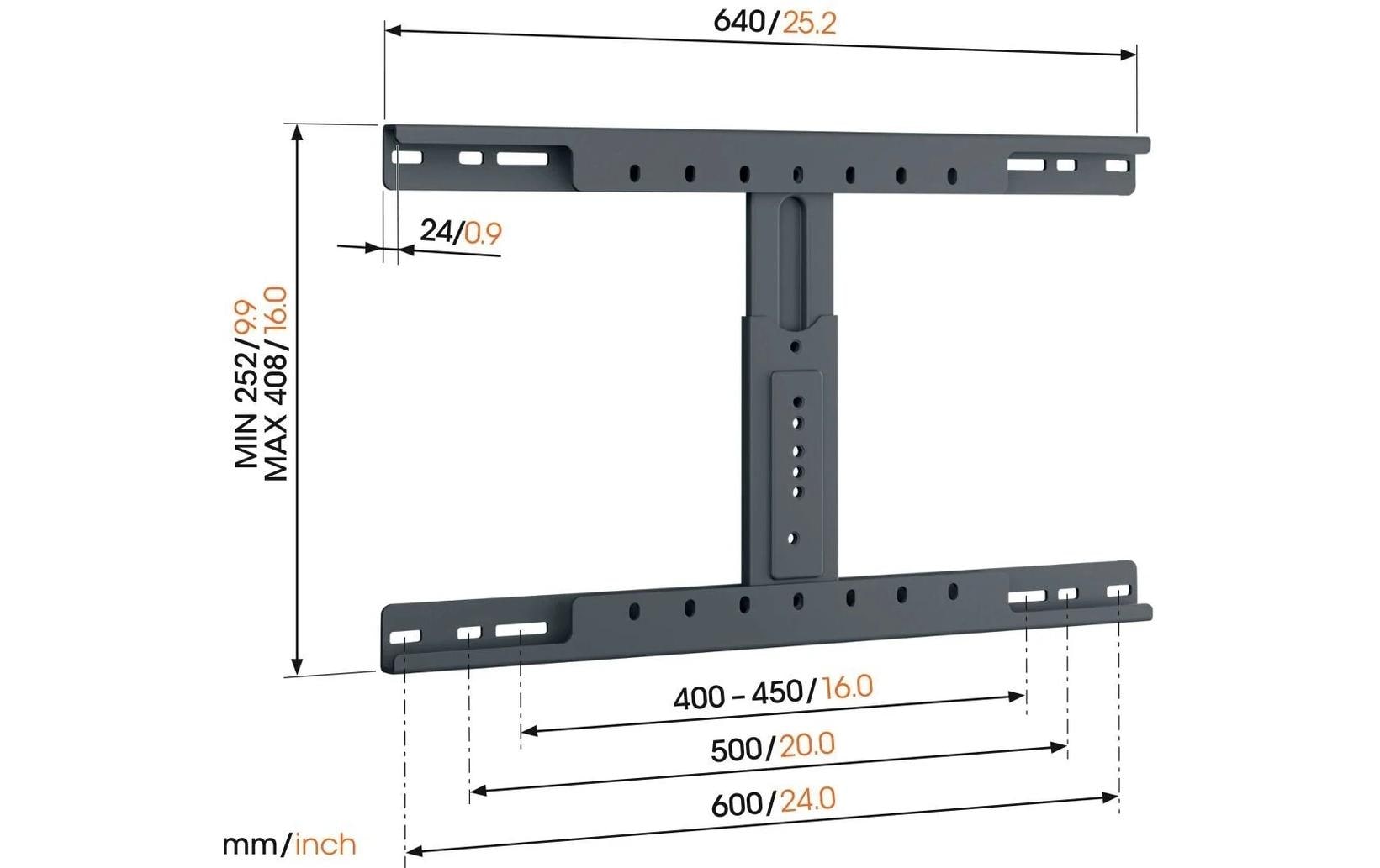 Vogel's UNIV TVA 6950 – Wandhalterung, fix, bis 75 kg, schwarz