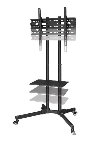 Hama TV-Wagen – 32–75" – VESA 200×200–600×400 – bis 50 kg, Höhenverstellbar, mit Rollen – Schwarz