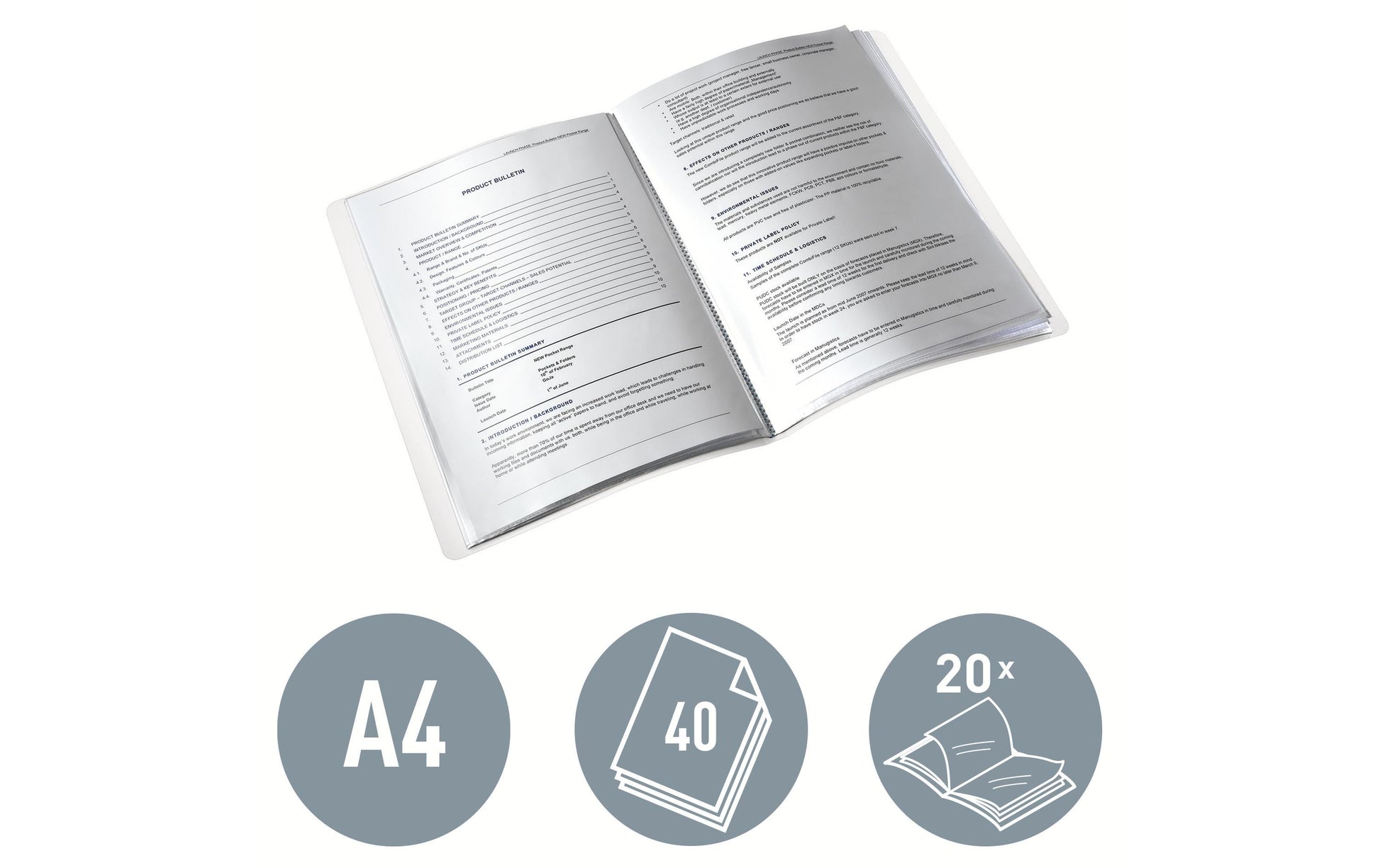 Leitz Sichtbuch 46310054 – 20 Sichttaschen, A4