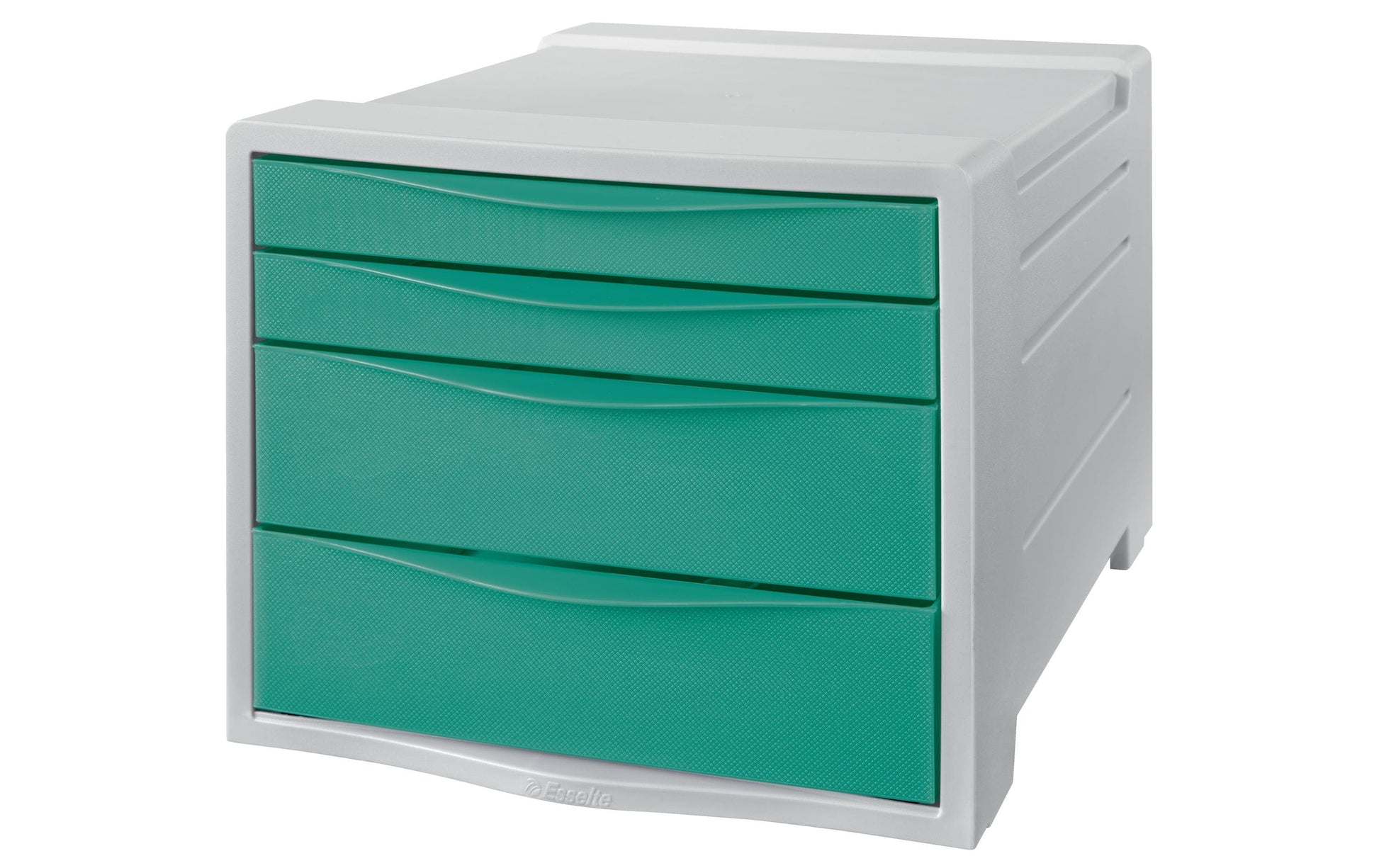 Esselte Schubladenelement – 4 Schubladen, weiss/grün, Polystyrol (PS), B 245 × H 365 × T 285 mm