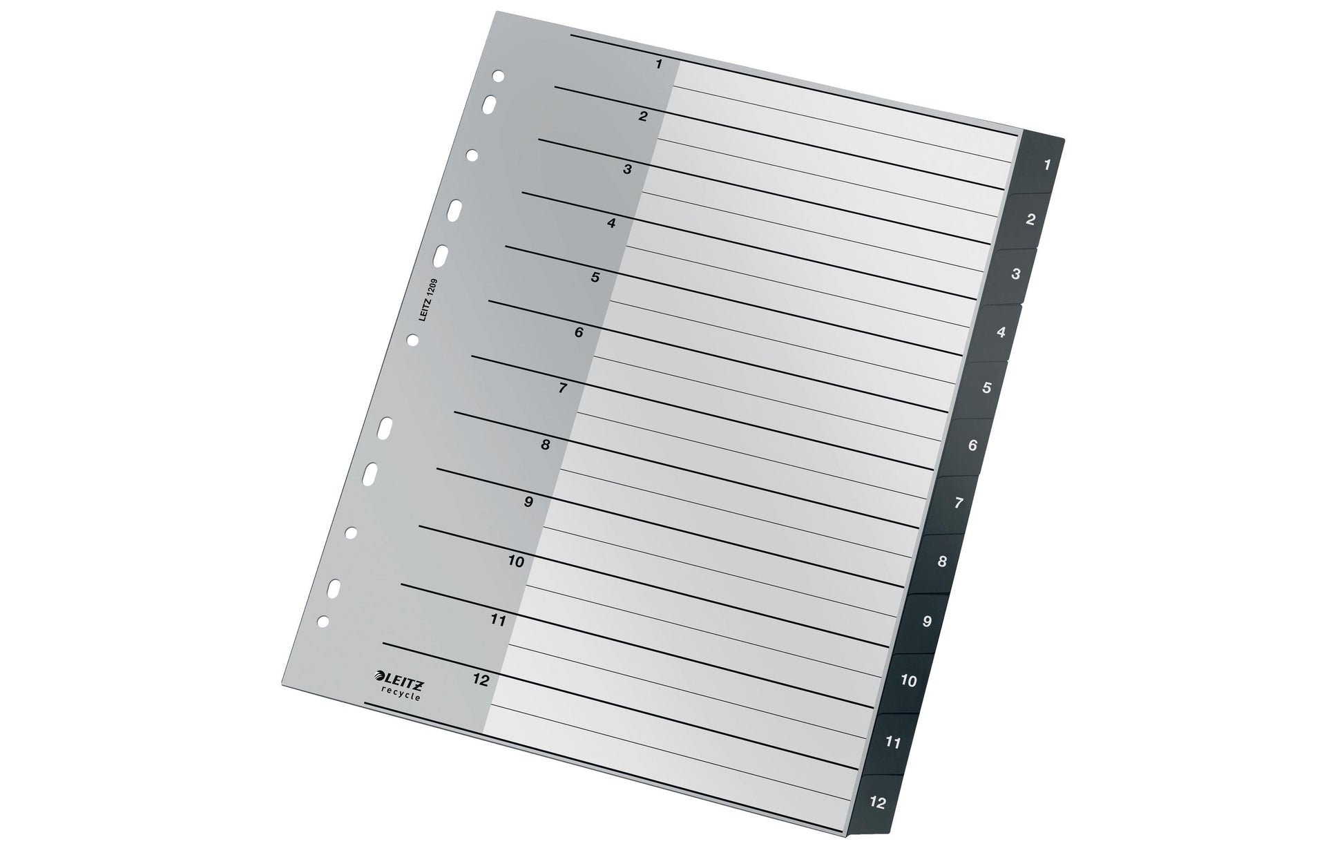 Leitz 12090000 Register – PP, schwarz, unbedruckt