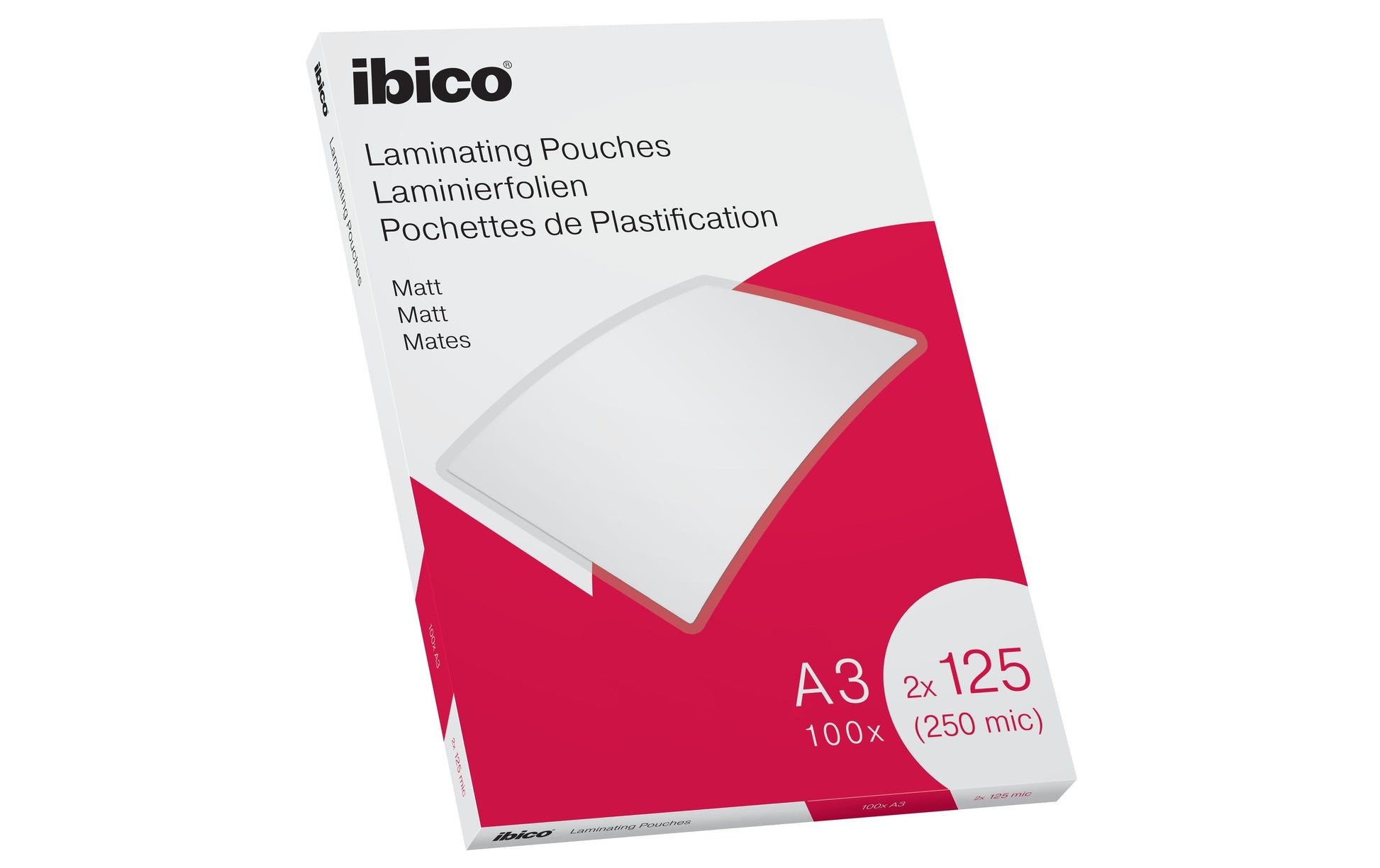 Ibico Laminierfolien A3, matt – 125 µm, 303 × 426 mm, 100 Stk.
