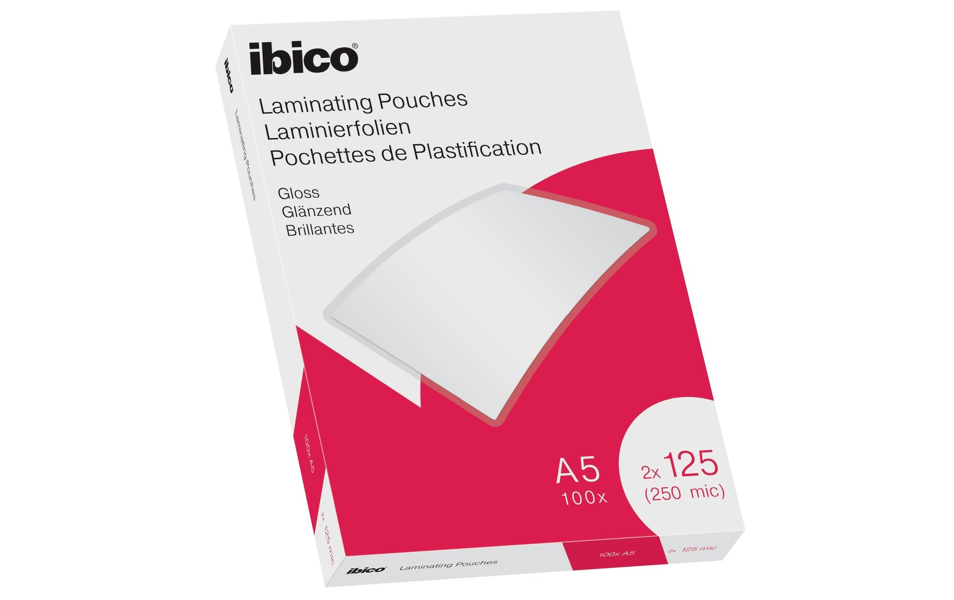 Ibico Laminierfolien A5, glänzend – 125 µm, 154 × 216 mm, 100 Stk.