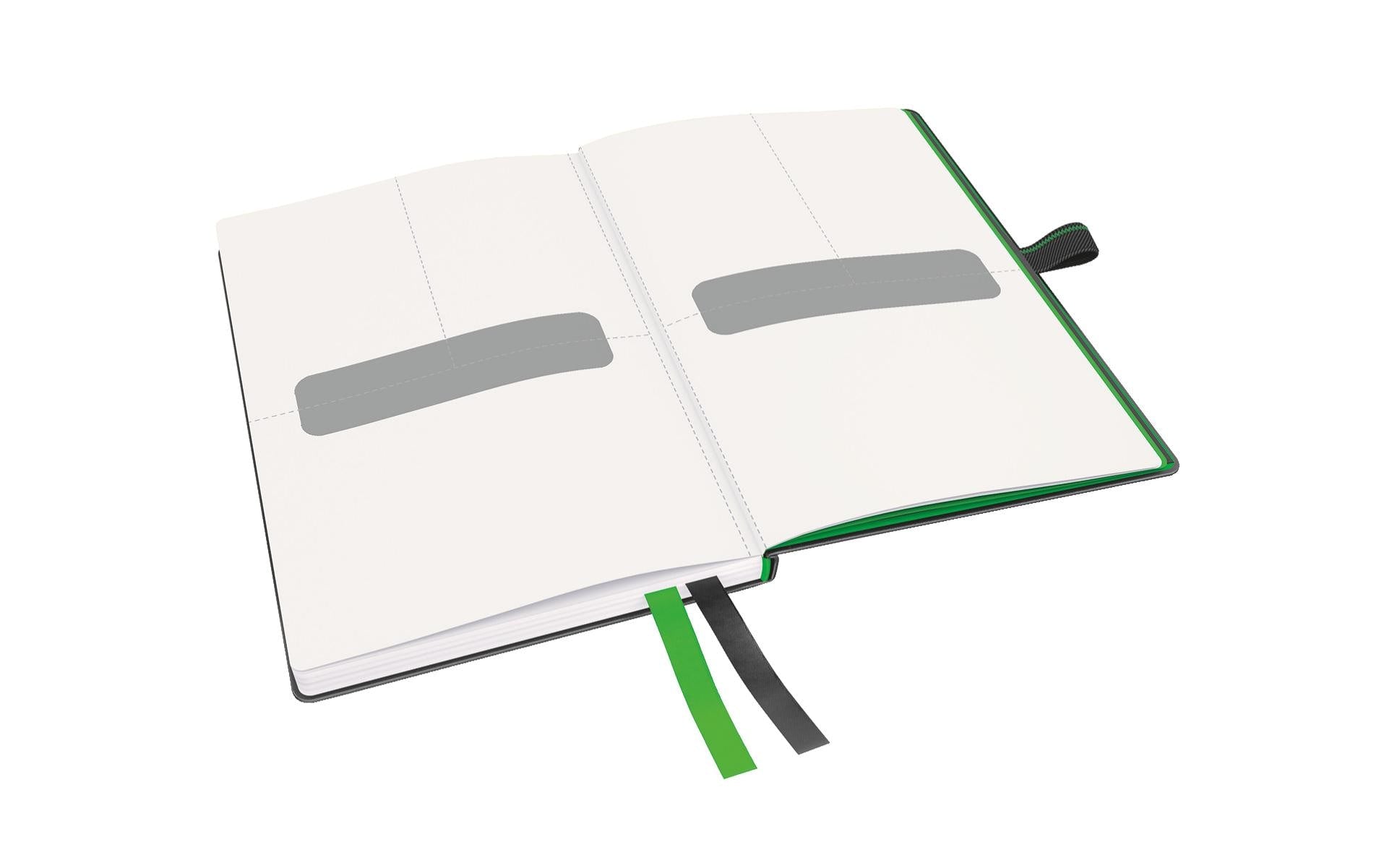Leitz Notizbuch – A6 – kariert – 80 Seiten – 100 g/m² – Hardcover, Gummiband, Stiftschlaufe, schwarz, FSC