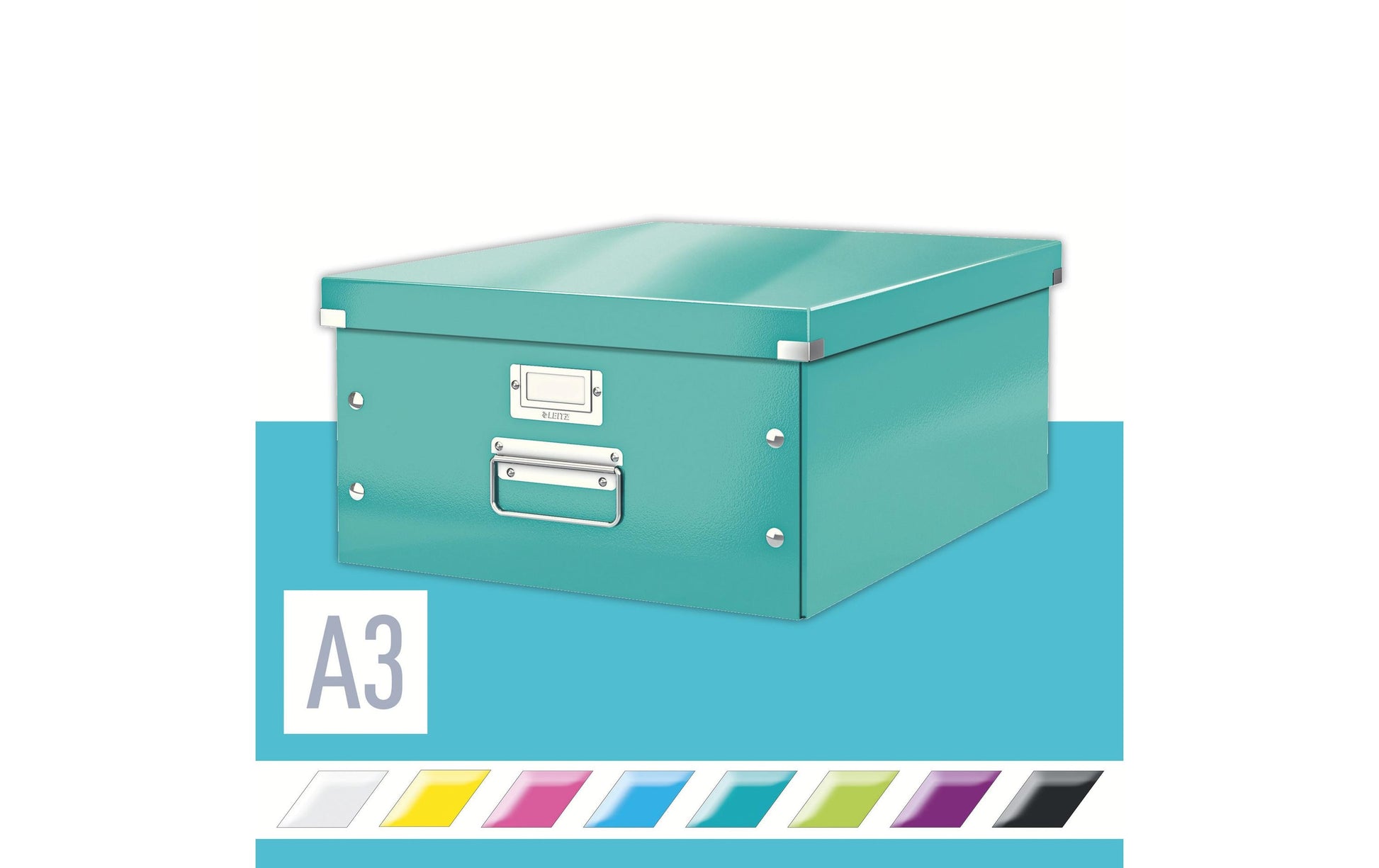 Leitz Click&Store Aufbewahrungsbox 30 l – für A3, mit Deckel, türkis, Karton