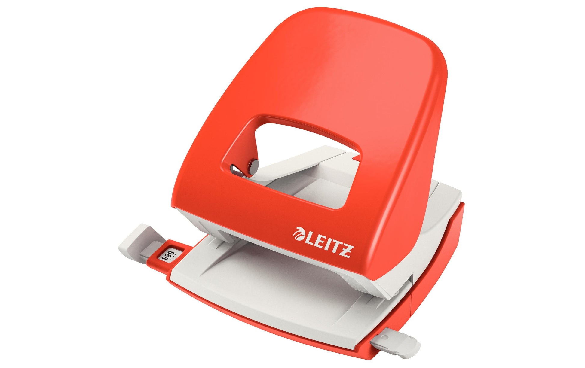 Leitz Bürolocher NeXXt – 2-Loch, Lochabstand 80 mm, 30 Blatt, Ø5,5 mm – Rot – Metall